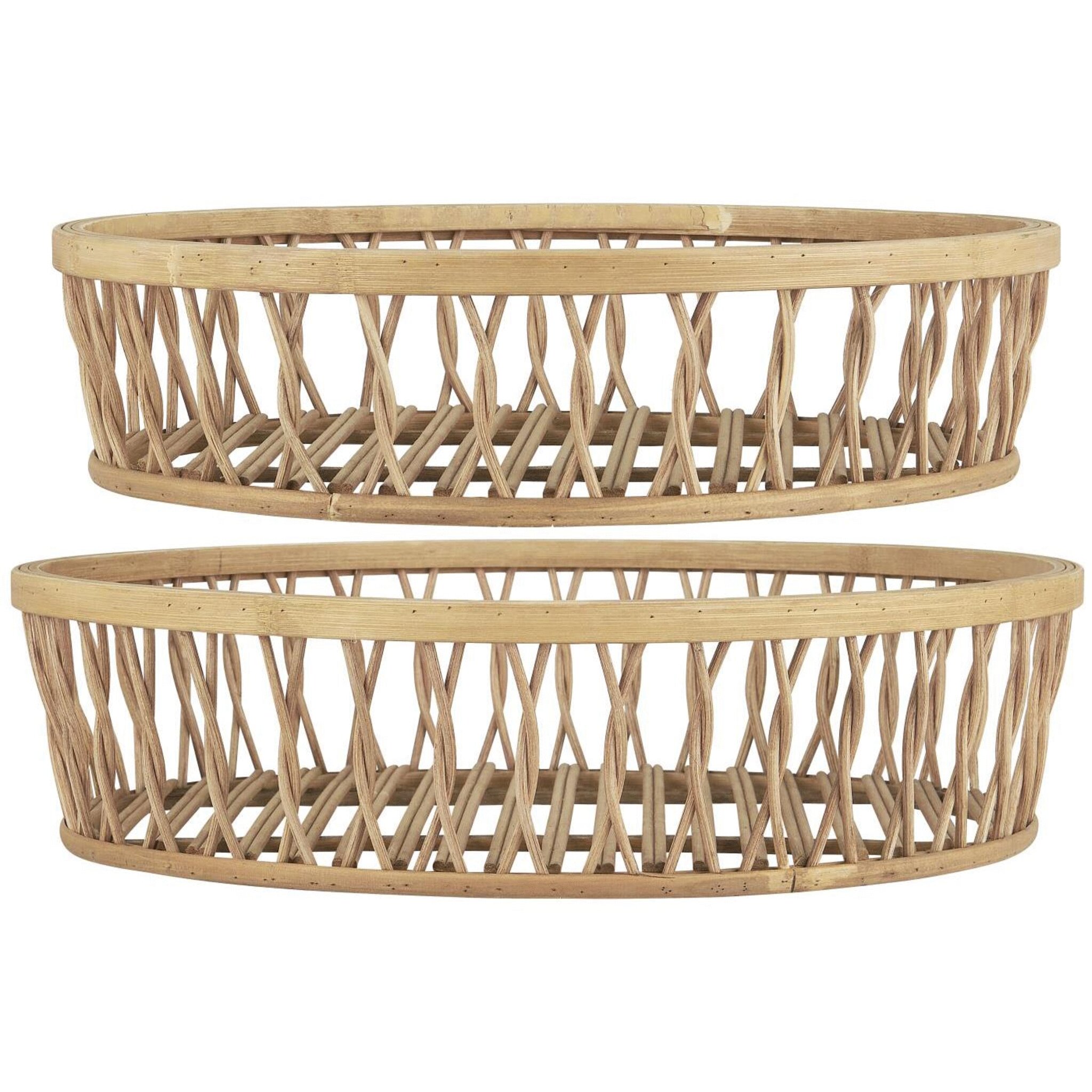 Rundes Bambustablett 2er Set , natur 