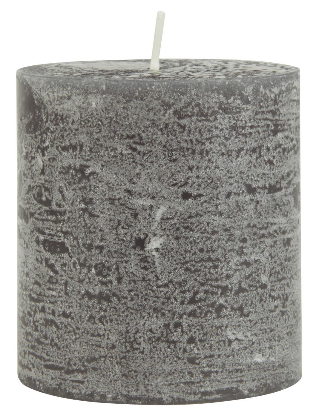 IB Laursen Rustikale Stumpenkerze, dunkelgrau Höhe 7,5 cm, Ø 7 cm