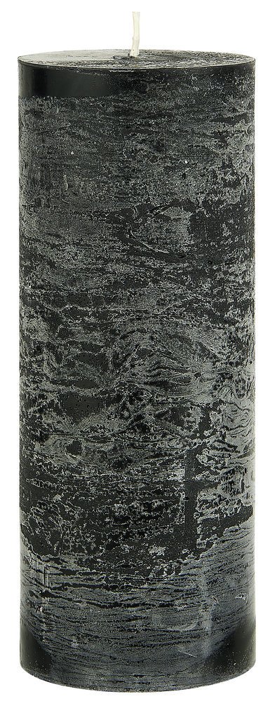 IB Laursen Rustikale Stumpenkerze, schwarz Höhe 18, Ø 7 cm