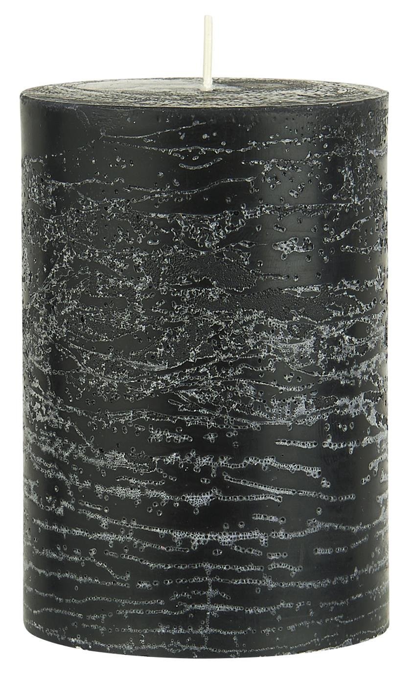 IB Laursen Rustikale Stumpenkerze, schwarz Höhe 10 cm, Ø 7 cm