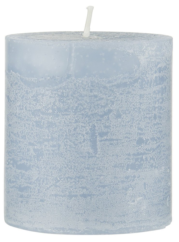 IB Laursen Rustikale Stumpenkerze, hellblau Höhe 7,5 cm, Ø 7 cm