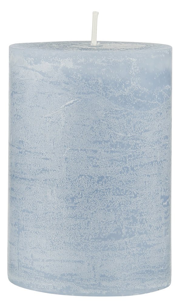 IB Laursen Rustikale Stumpenkerze, hellblau Höhe 10 cm, Ø 7 cm