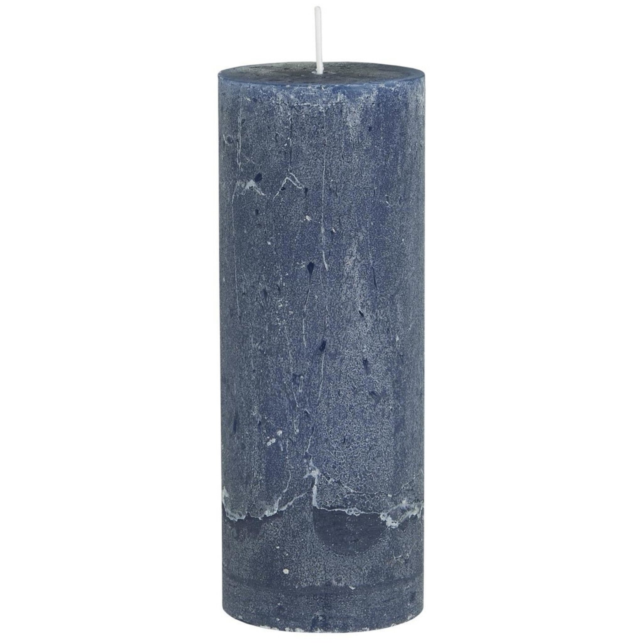 Rustikale Kerze Stumpenkerze, cornflower Höhe 18, Ø 6.8 cm