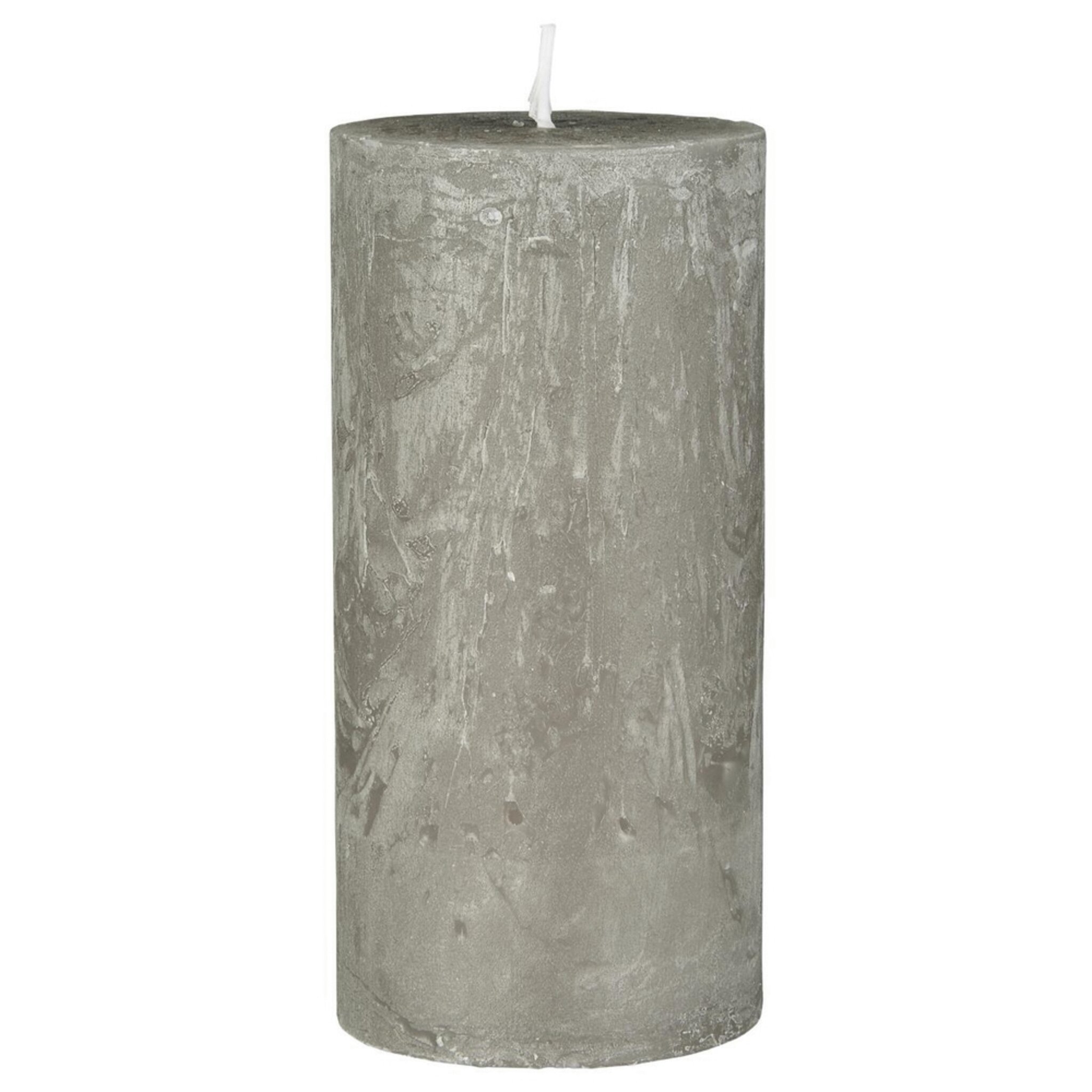 Rustikale Kerze Stumpenkerze, french grey Höhe 14, Ø 6.8 cm