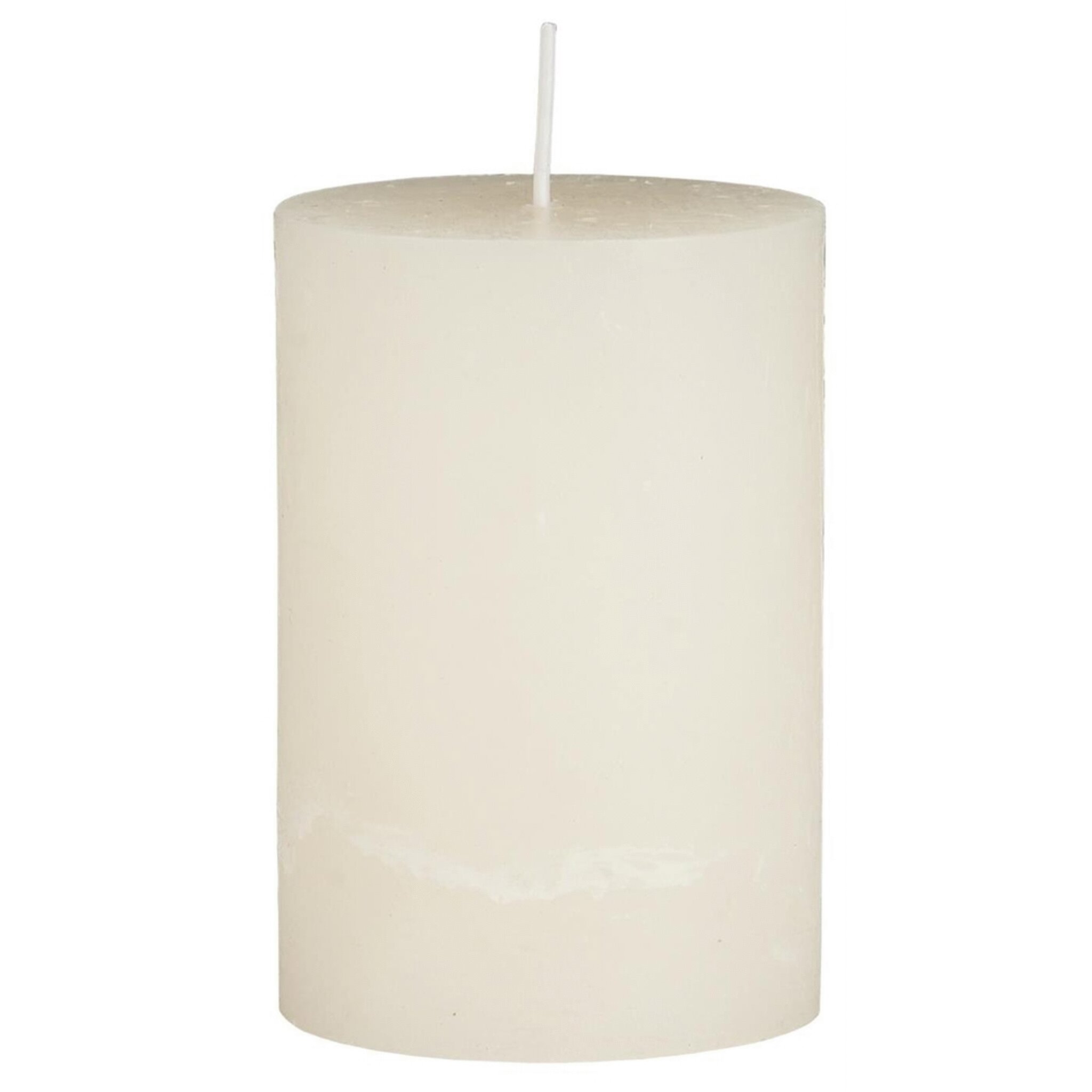 Rustikale Kerze Stumpenkerze, creme Höhe 10, Ø 6.8 cm