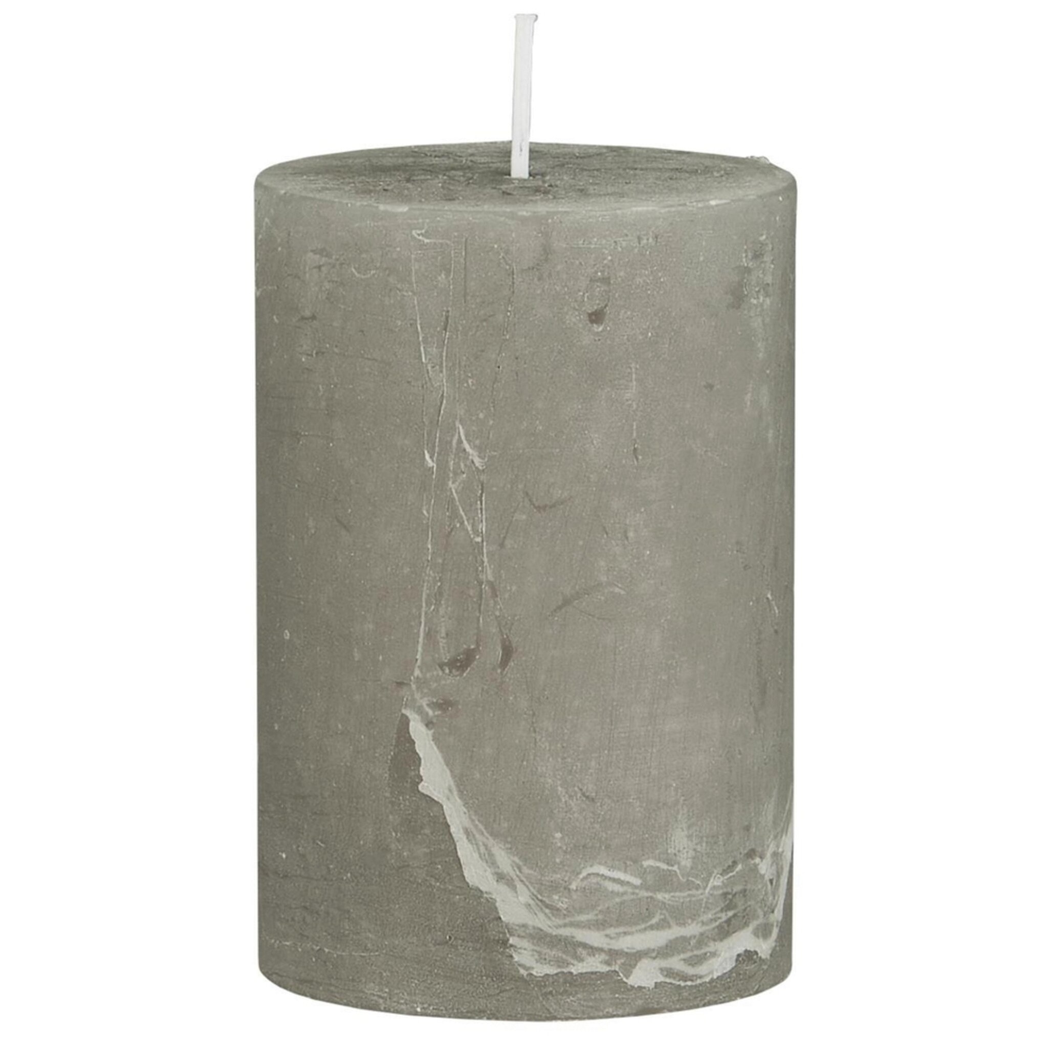 Rustikale Kerze Stumpenkerze, french grey Höhe 10, Ø 6.8 cm