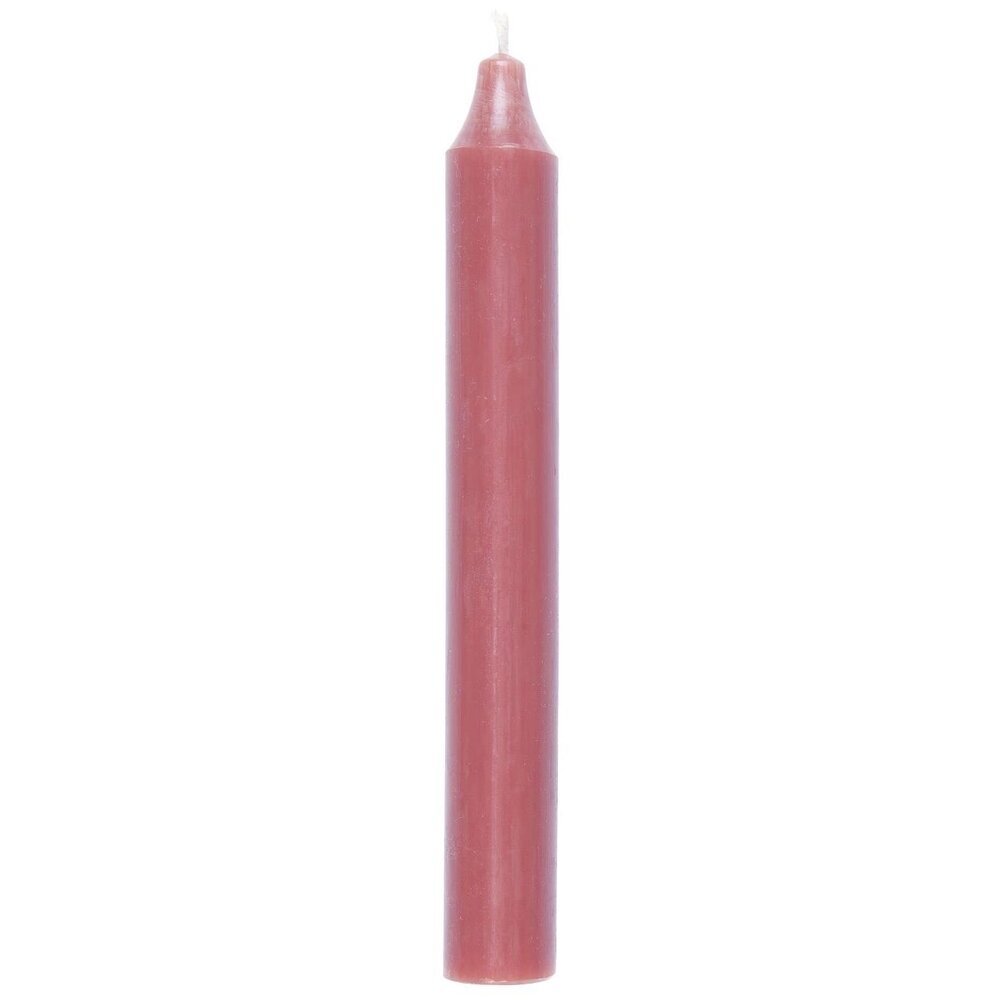 Rustikale Stabkerze 18 cm, Ø 2,2 cm, koral 