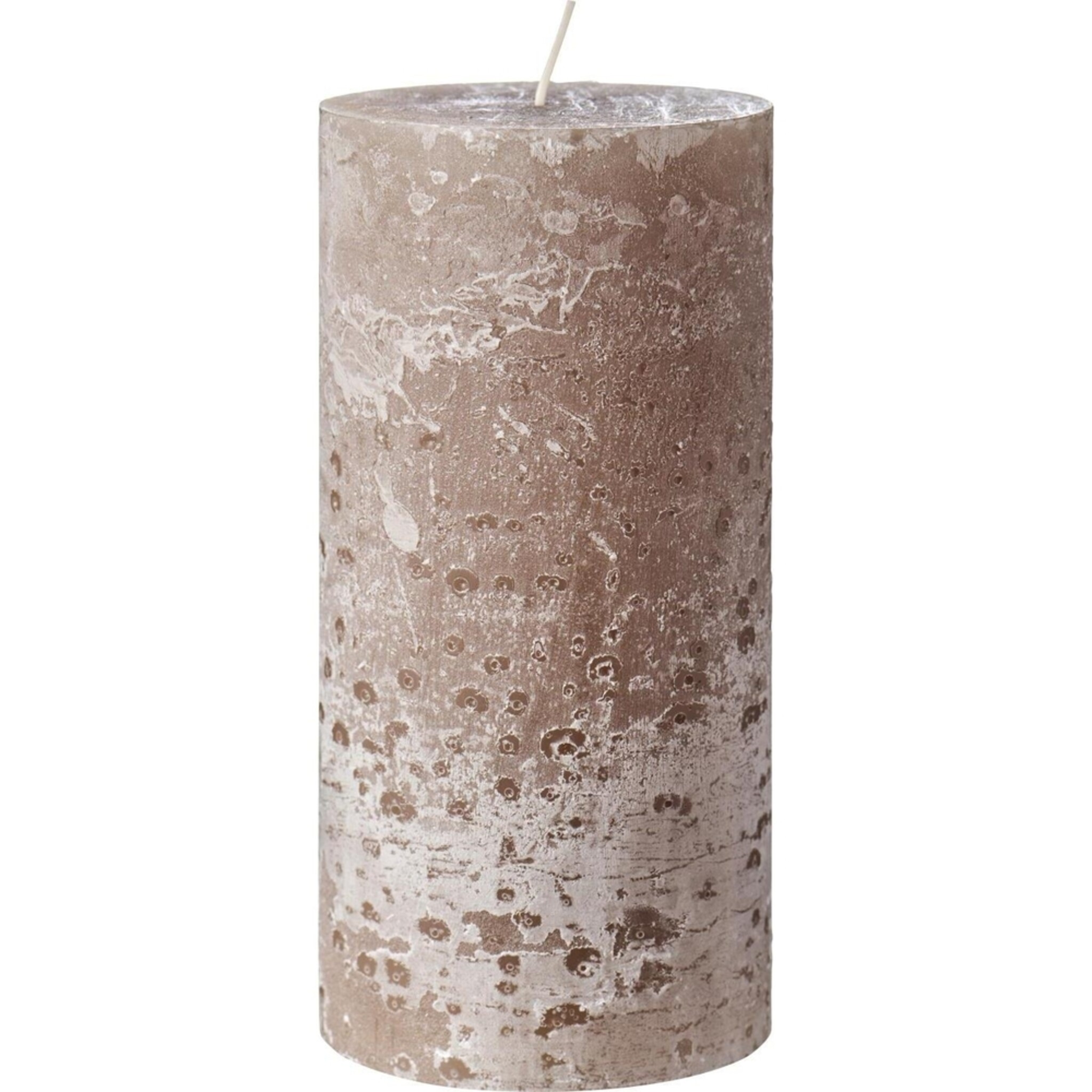 Rustikale Stumpenkerze mit Textur, leinen Höhe 20, Ø 9.6 cm