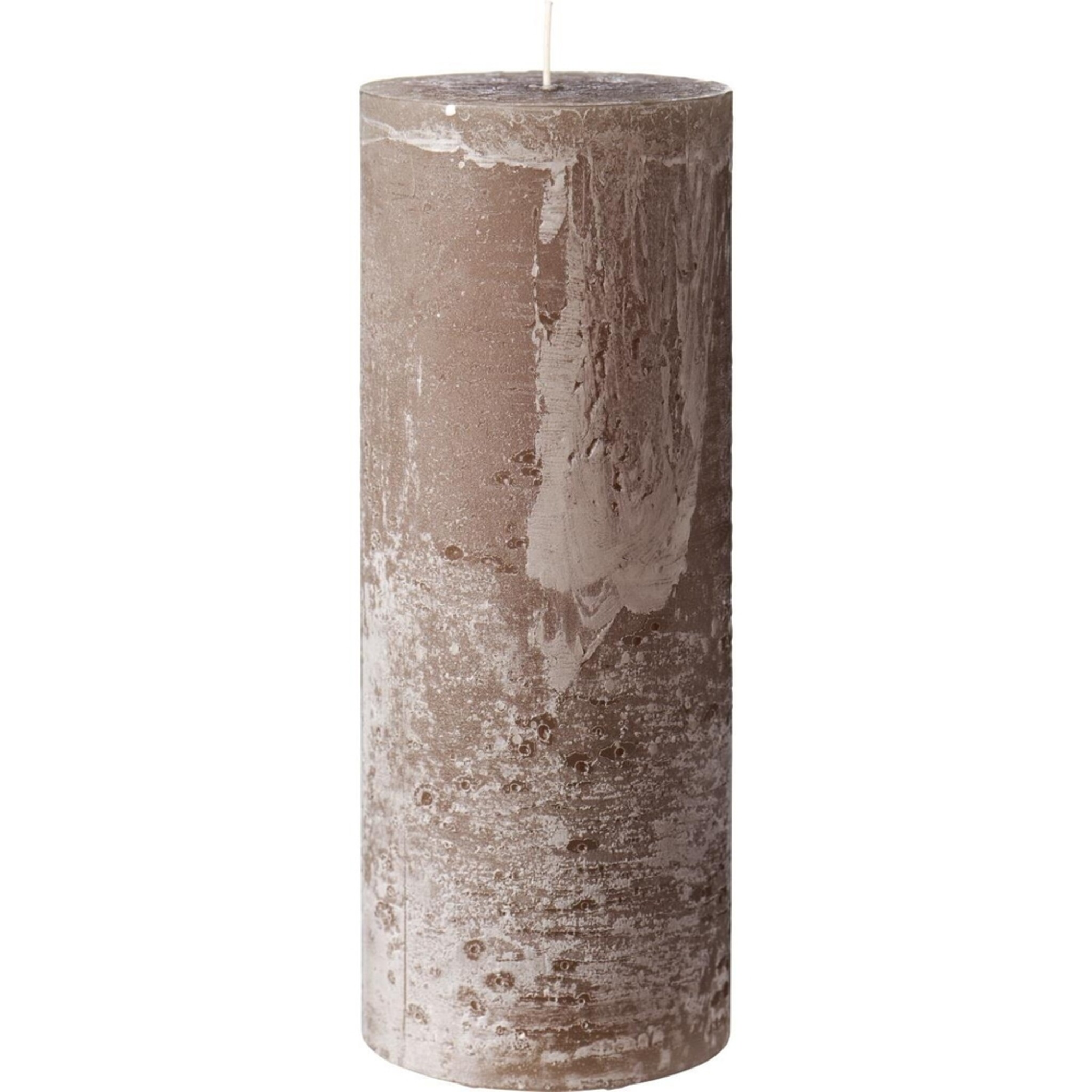 Rustikale Stumpenkerze mit Textur, leinen Höhe 25, Ø 9.6 cm