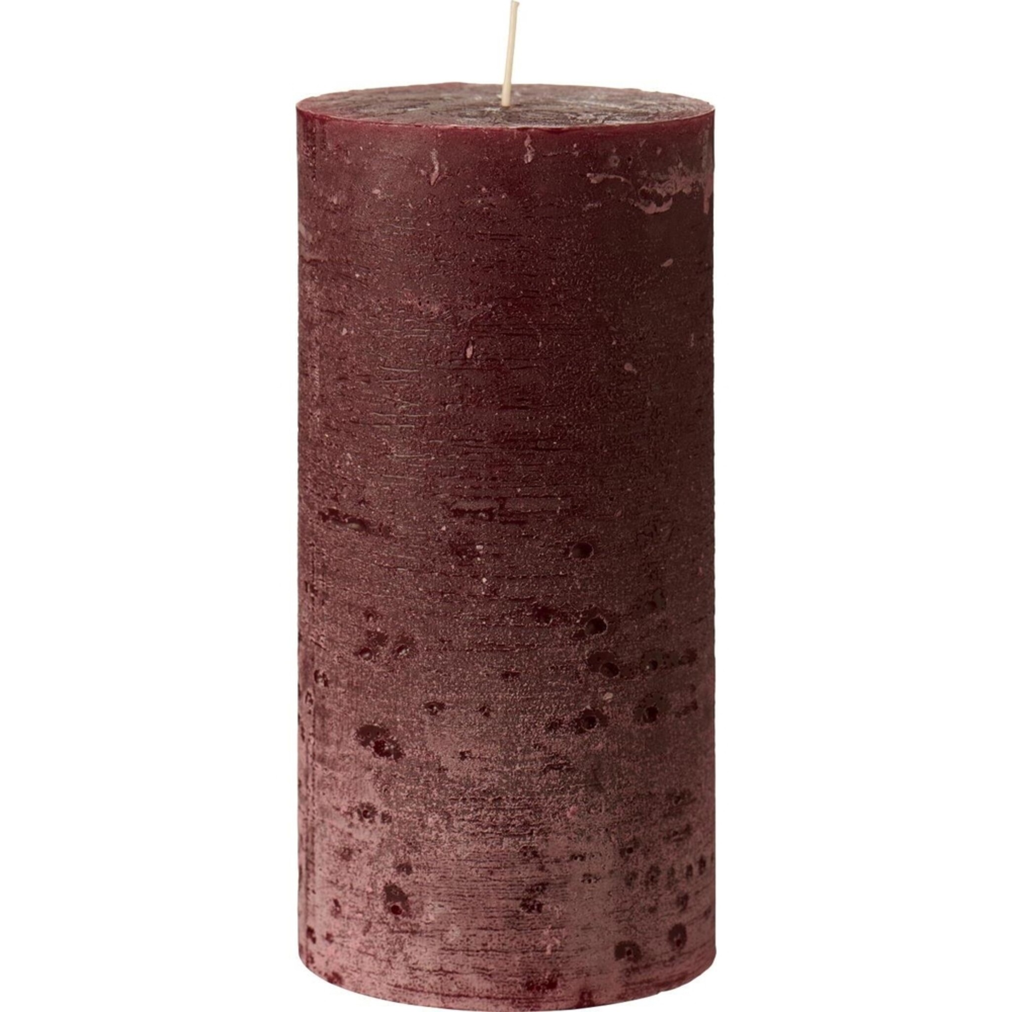 Rustikale Stumpenkerze mit Textur, rot Höhe 20, Ø 9.6 cm