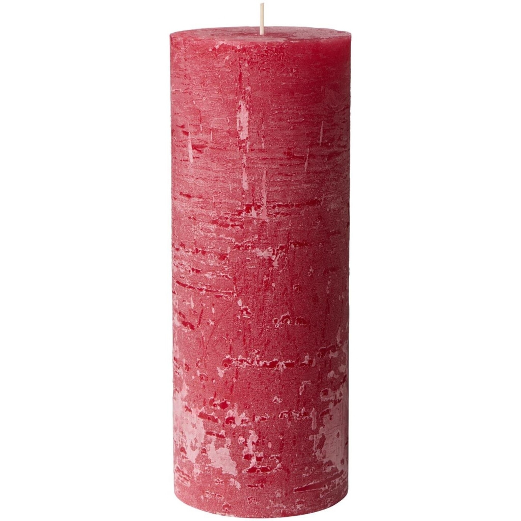Rustikale Stumpenkerze mit Textur Ø 9,6 cm, nordic red Höhe 25, Ø 9.6 cm