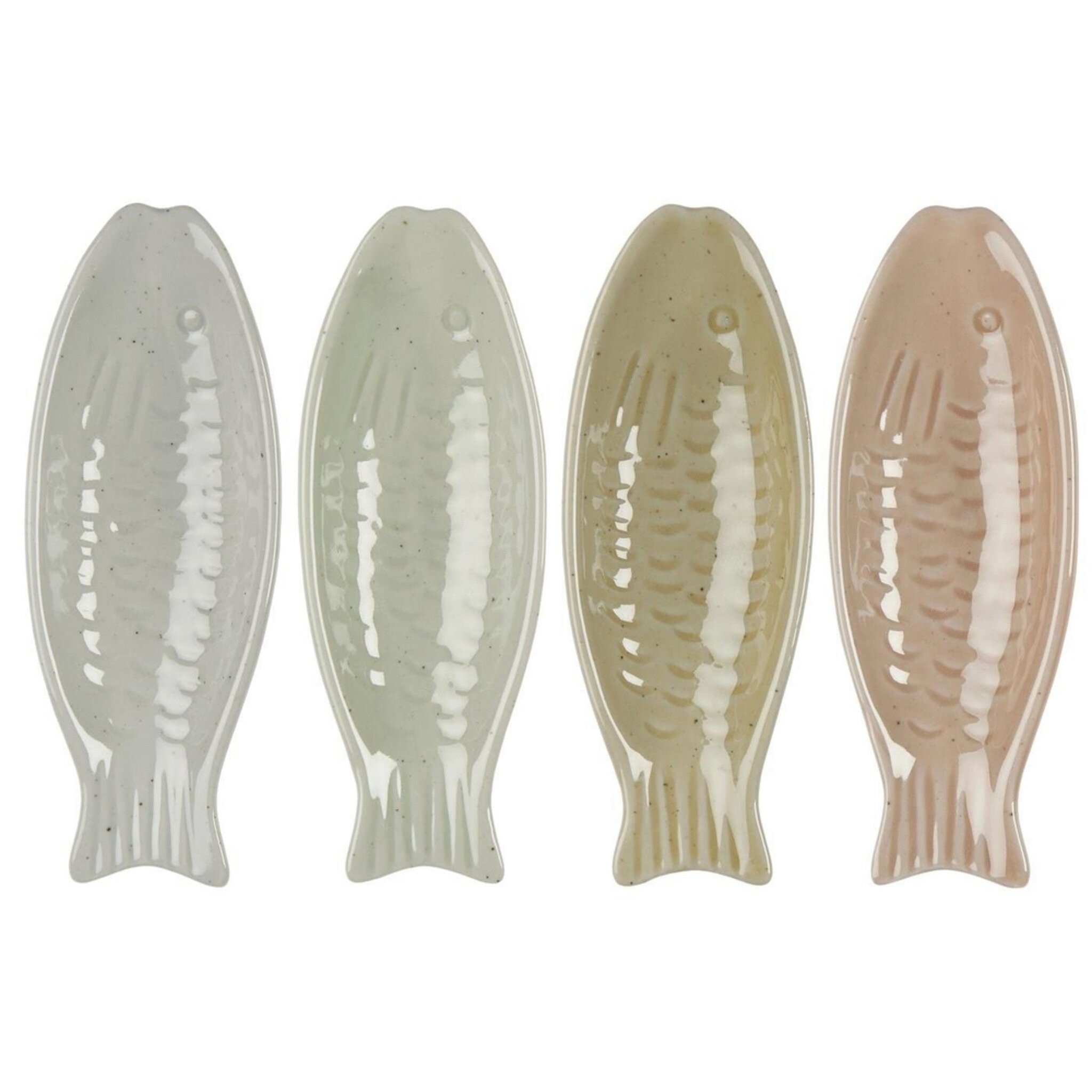 Schale Fischförmig 4er Set, diverse 