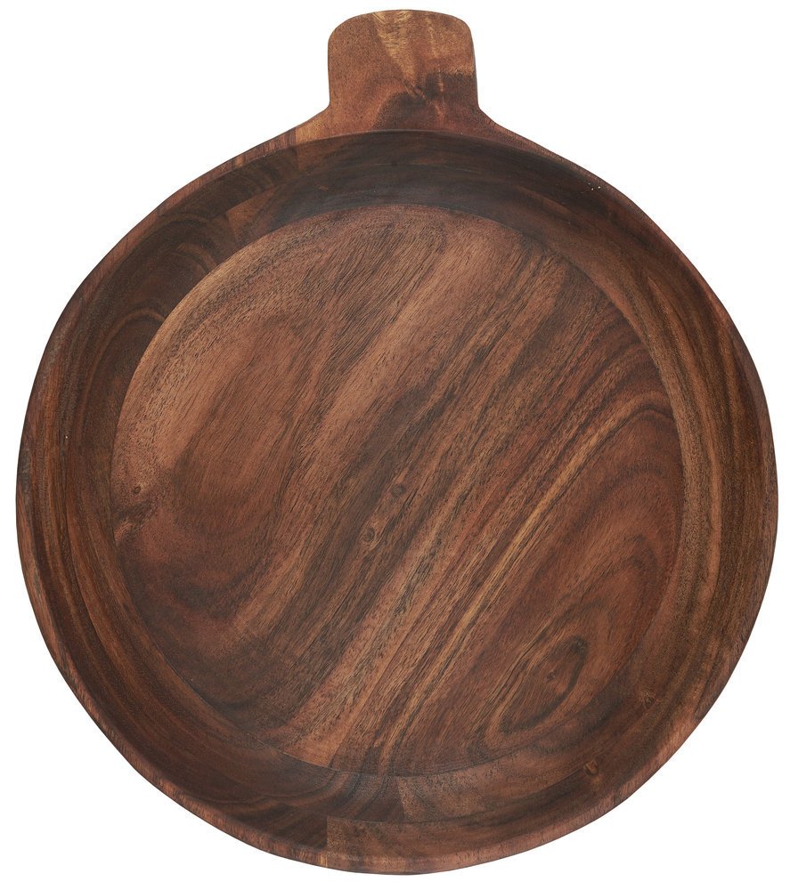 Schale mit Henkel aus geöltem Akazienholz, natur 34 x 30 x 4.5 cm