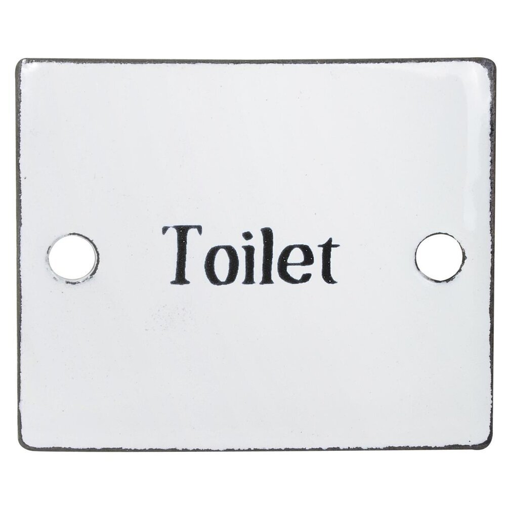 Schild aus Emaille Toilet, weiss 