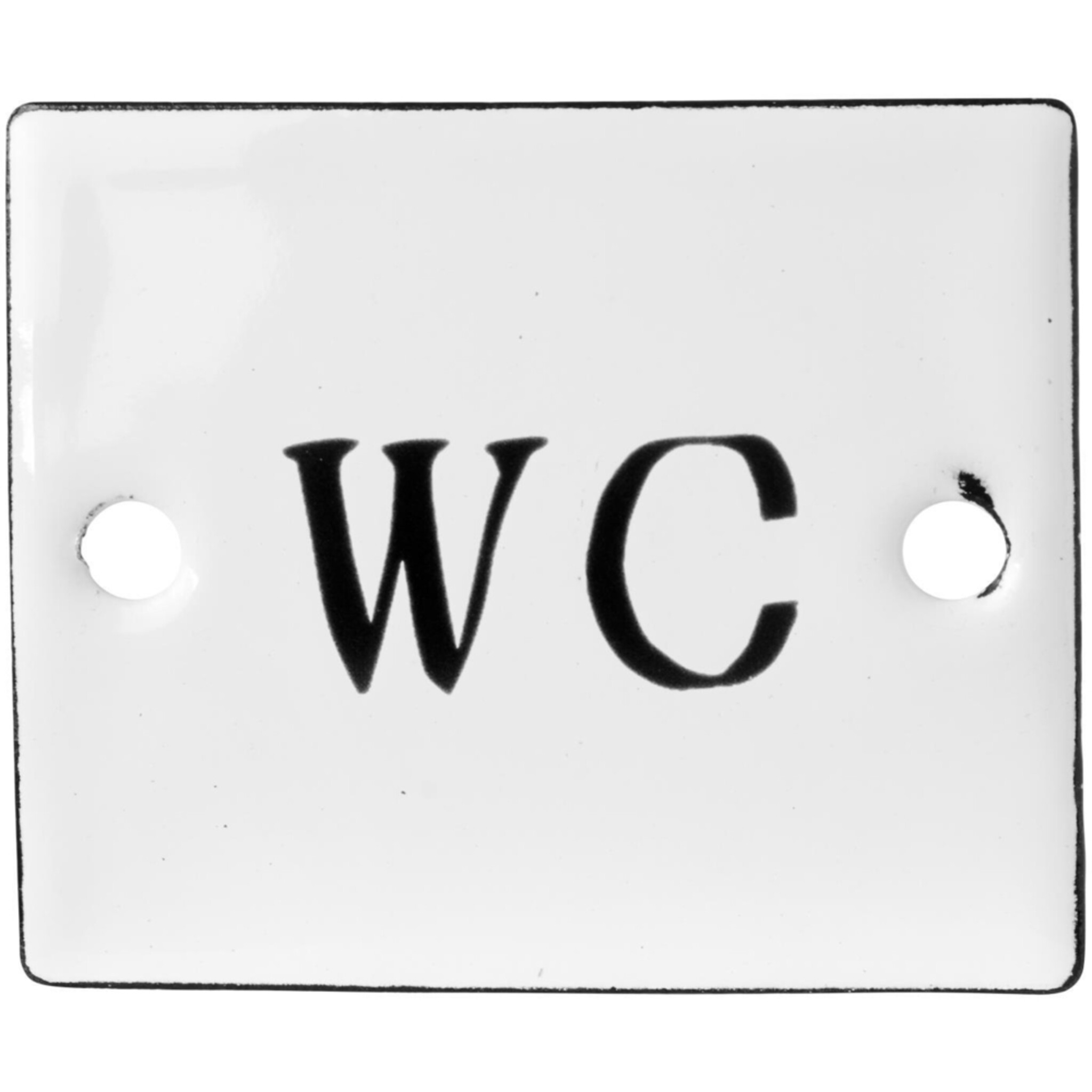 Schild Emaille WC, weiss 
