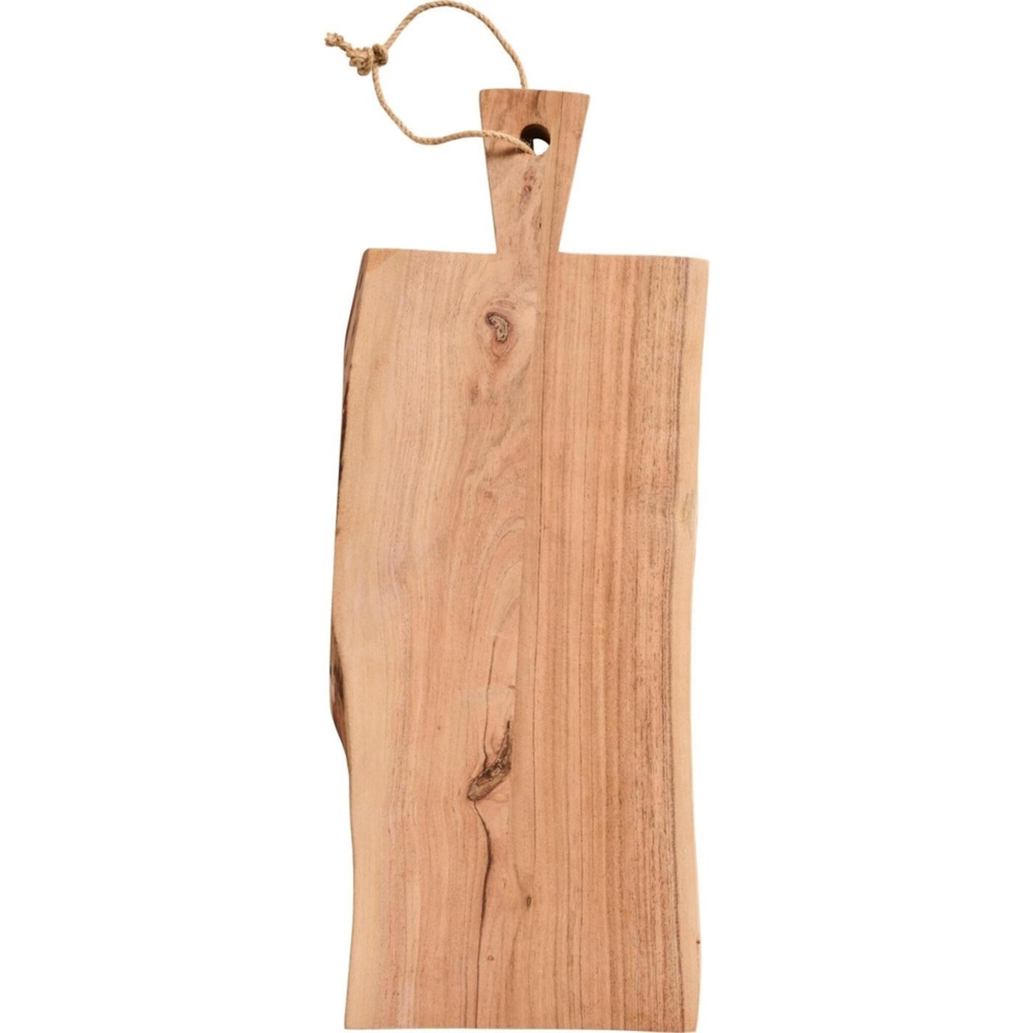 Schneidebrett aus Akazienholz, Naturkante, natur 60 x 20 x 4 cm