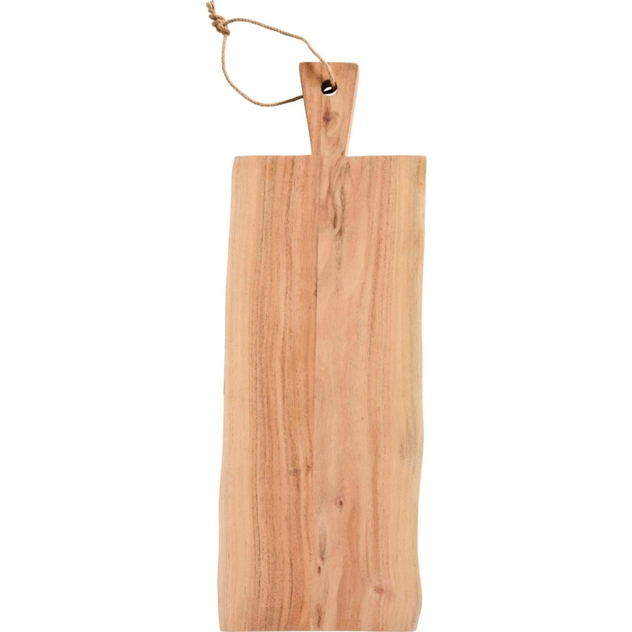 Schneidebrett aus Akazienholz, Naturkante, natur 70 x 25 x 4 cm