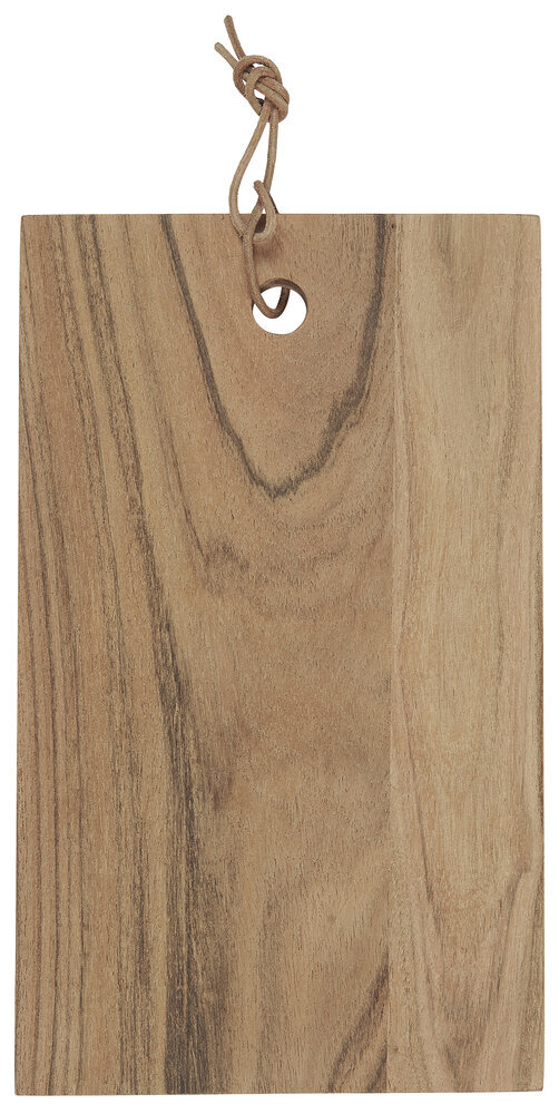 Schneidebrett aus Akazienholz und mit Lederschnur, natur 