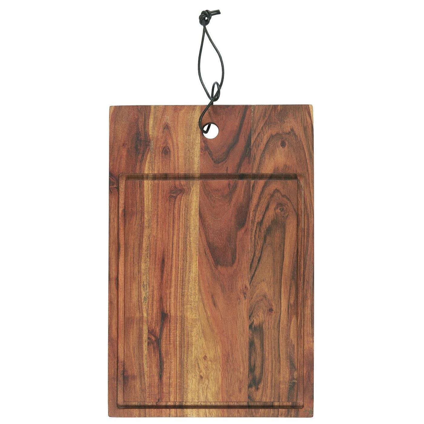 Schneidebrett aus geöltem Akazienholz, natur 38 x 25 x 1,5 cm