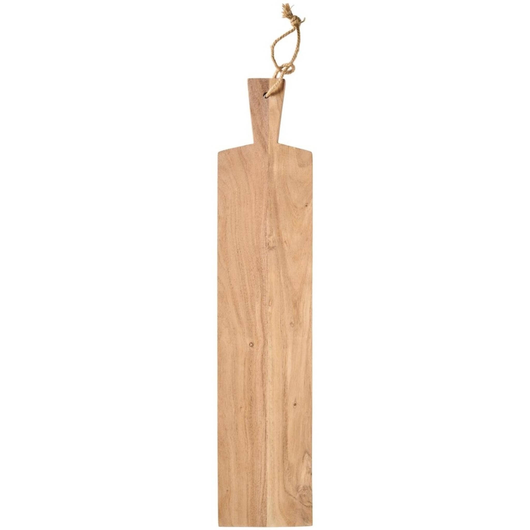 Schneidebrett mit Juteseil viereckig mit Griff Akazienholz, natur 68 x 14 x 1,5 cm