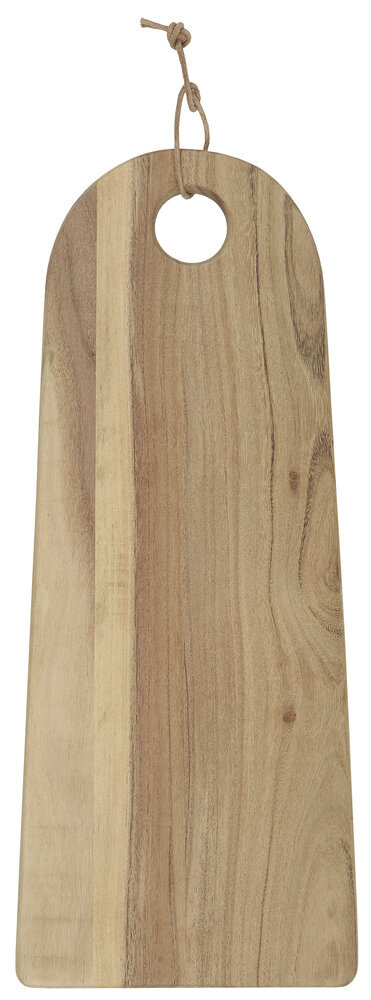 Schneidebrett mit Rundung und Lederschnur, natur 