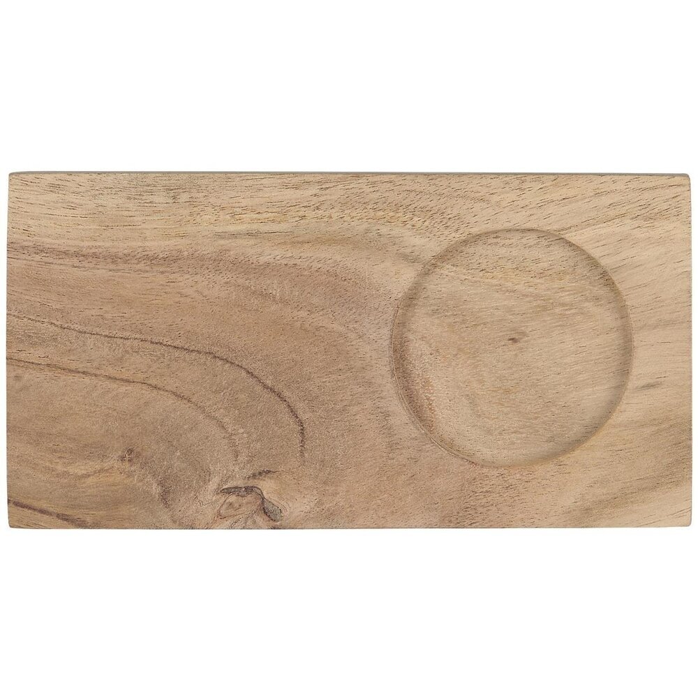 Servierbrett mit Getränkehalter Akazienholz, braun 