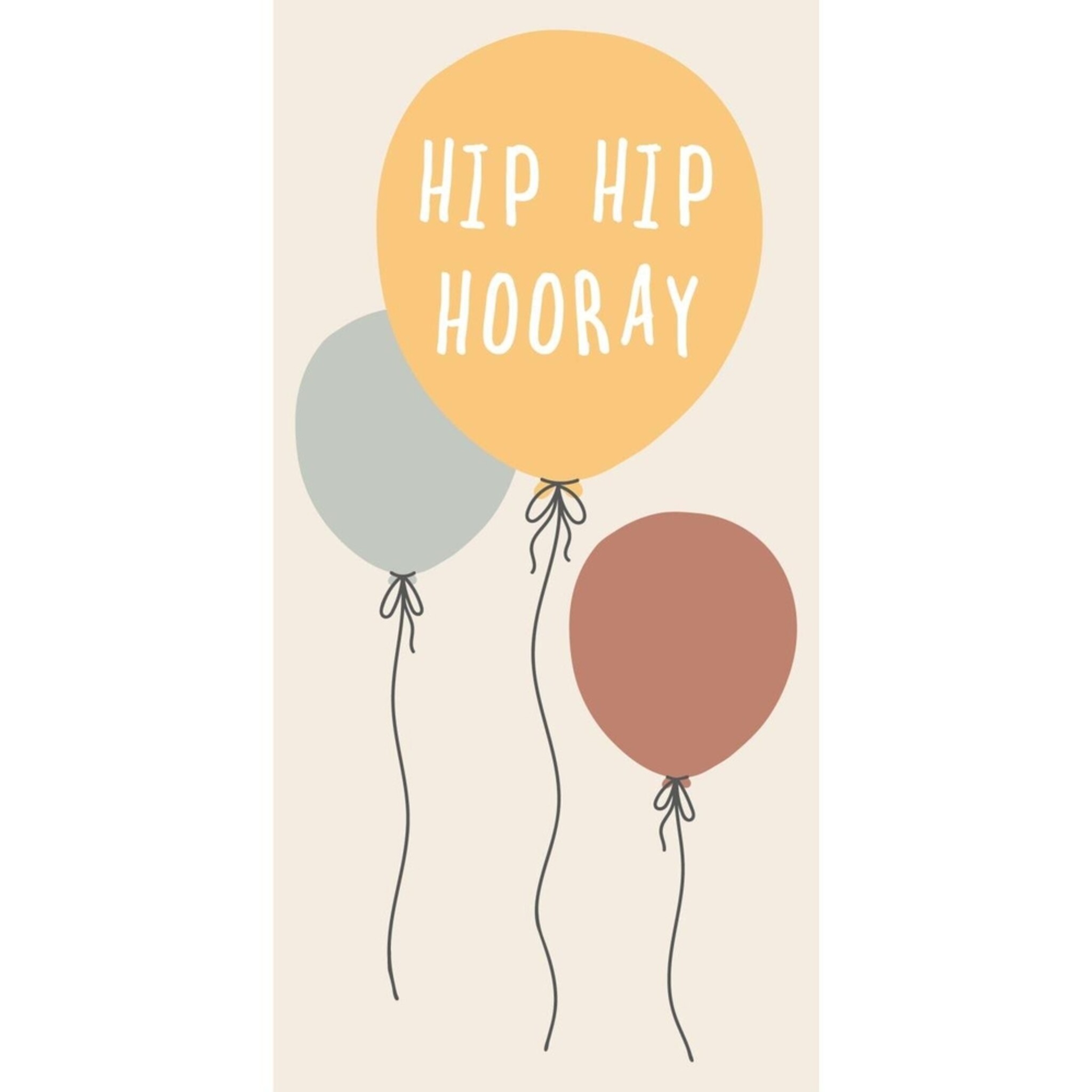 Serviette 10x20 cm Hip Hip Hooray, gelb 