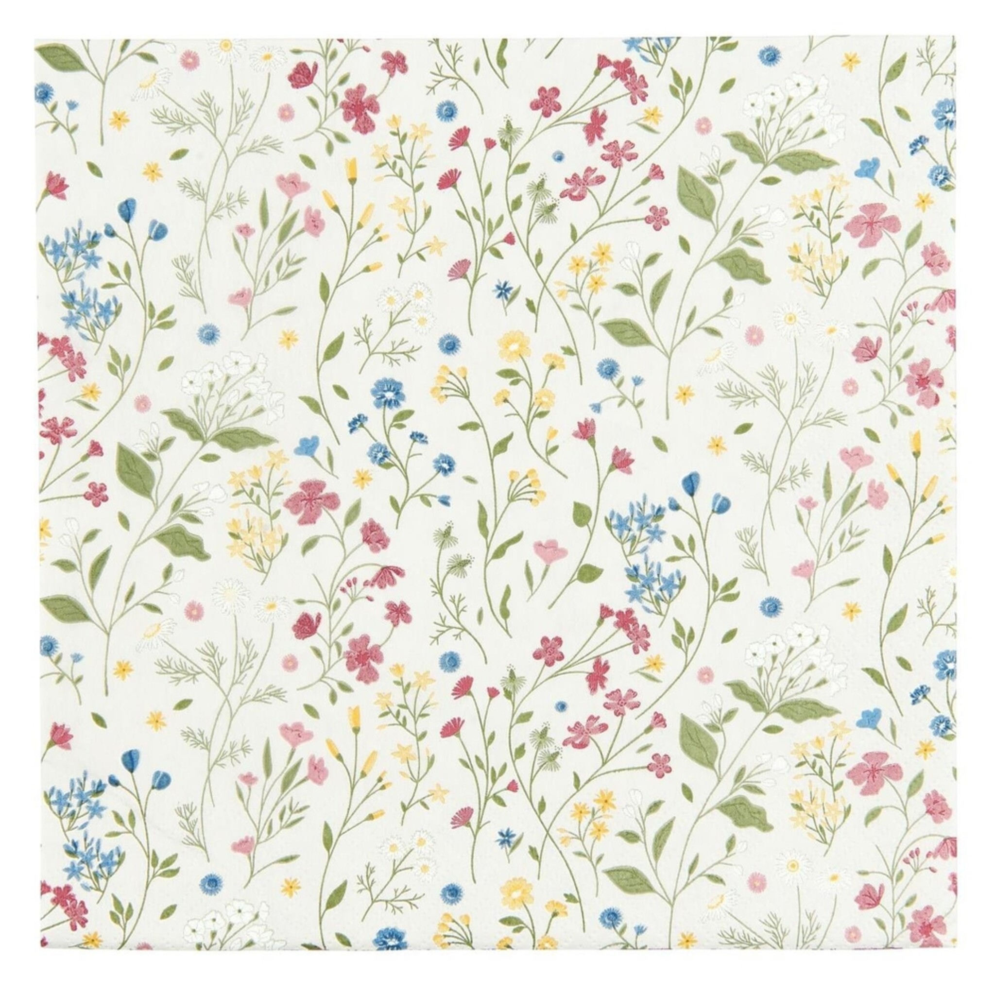 Serviette Blütenmuster 50 Stck, bunt 