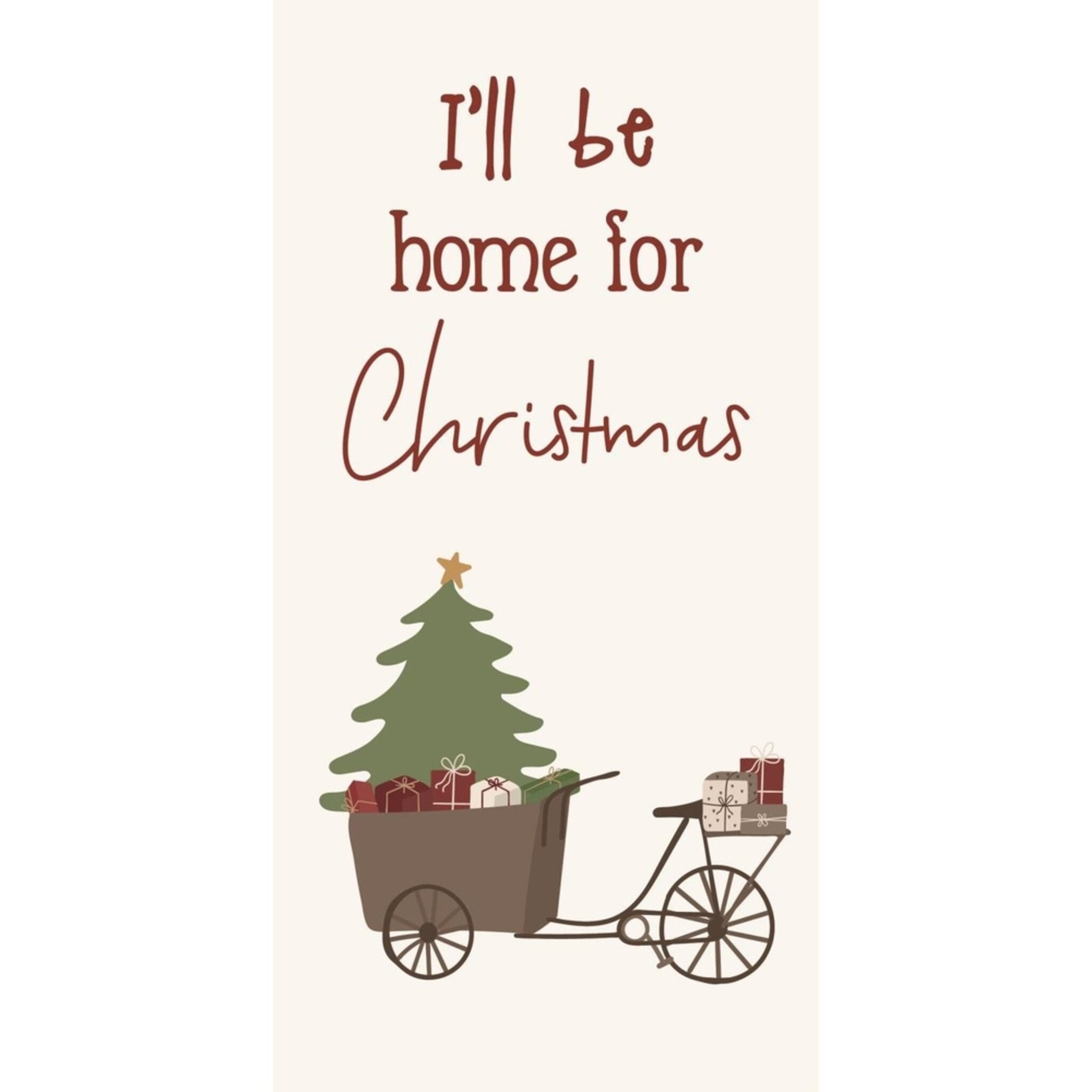 Serviette I'll be home for Christmas 16 Stck, creme 