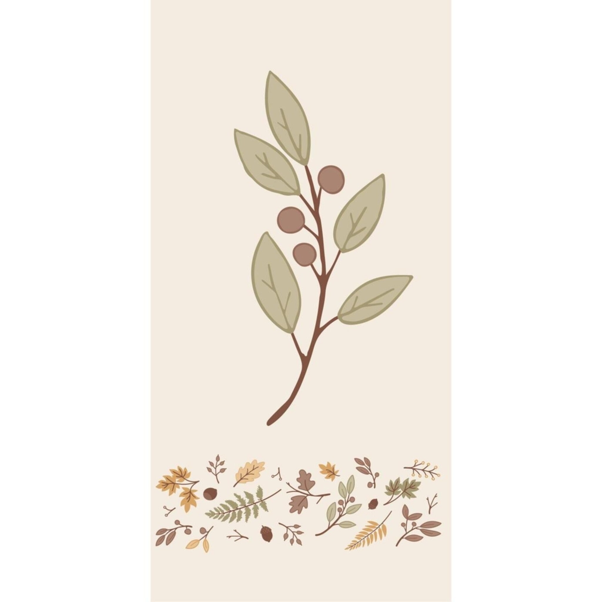 Serviette mit Blattsilhouette 16 Stck, grün 