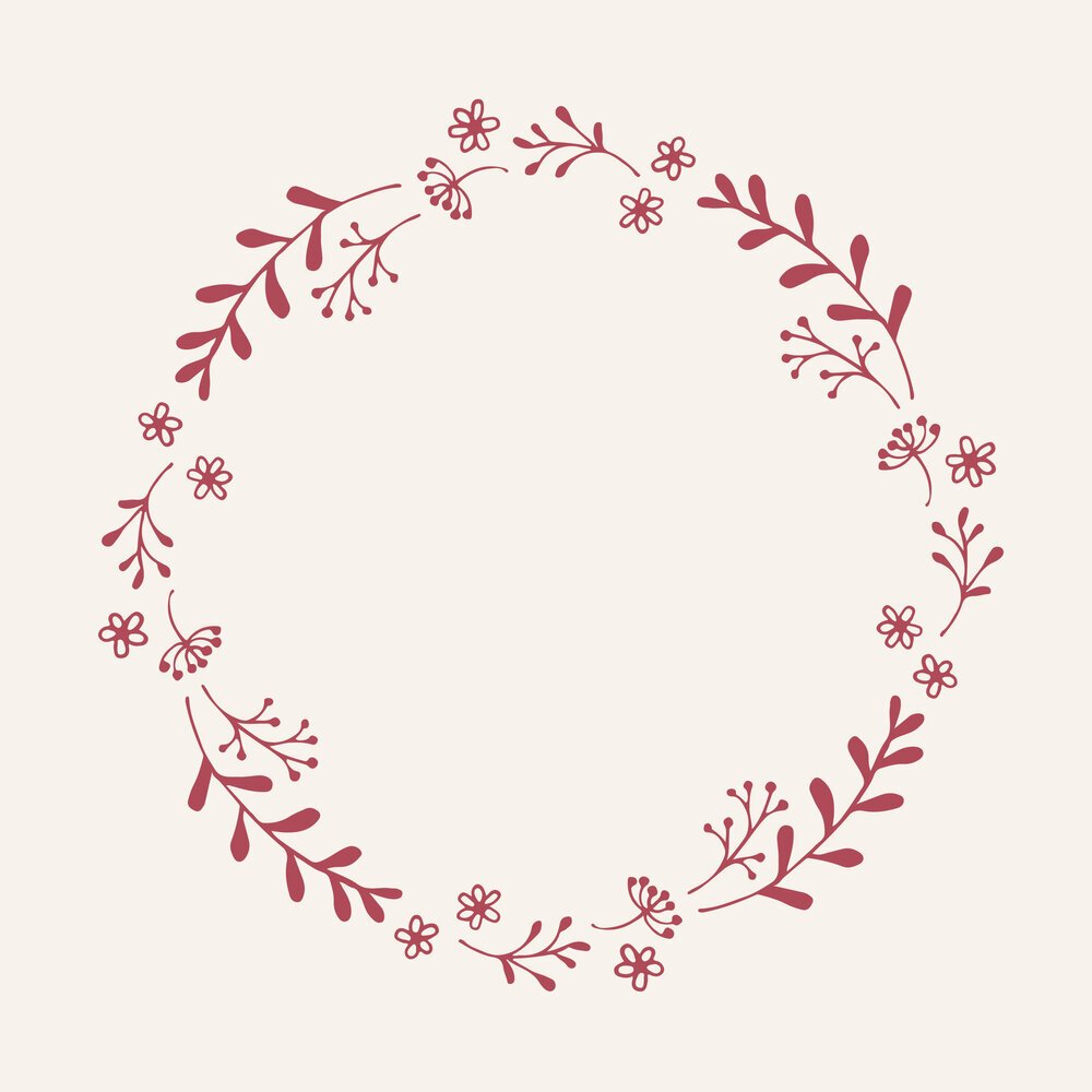 Serviette mit Blumenkranz, rot 