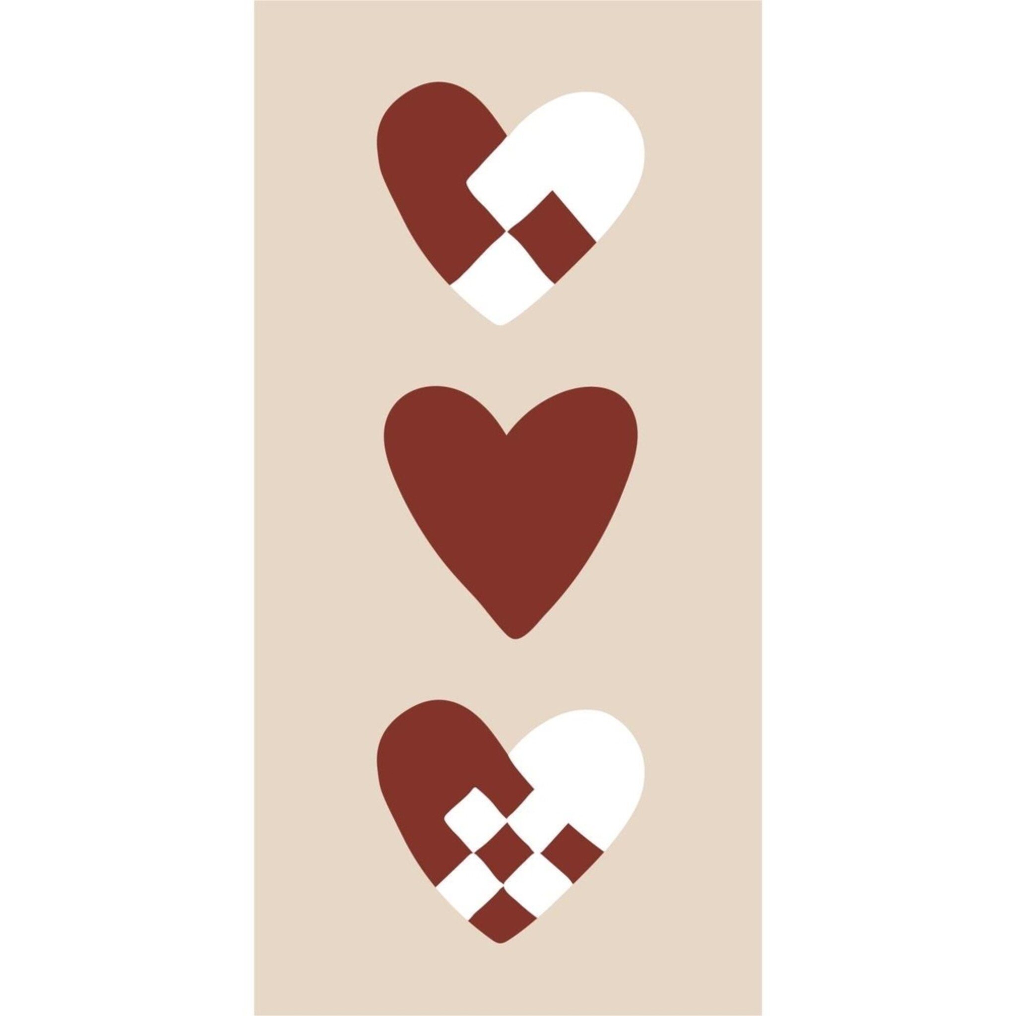 Serviette Weihnachtsherzen 16 Stck, rot 