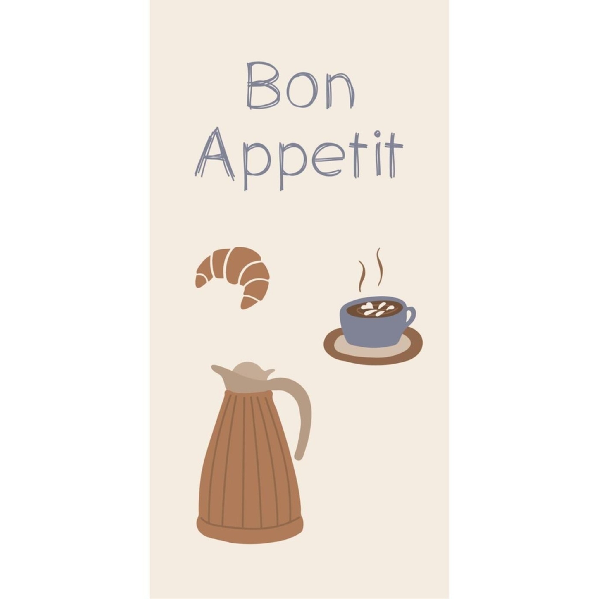 Servietten 10x20 cm Bon Appetit, braun 