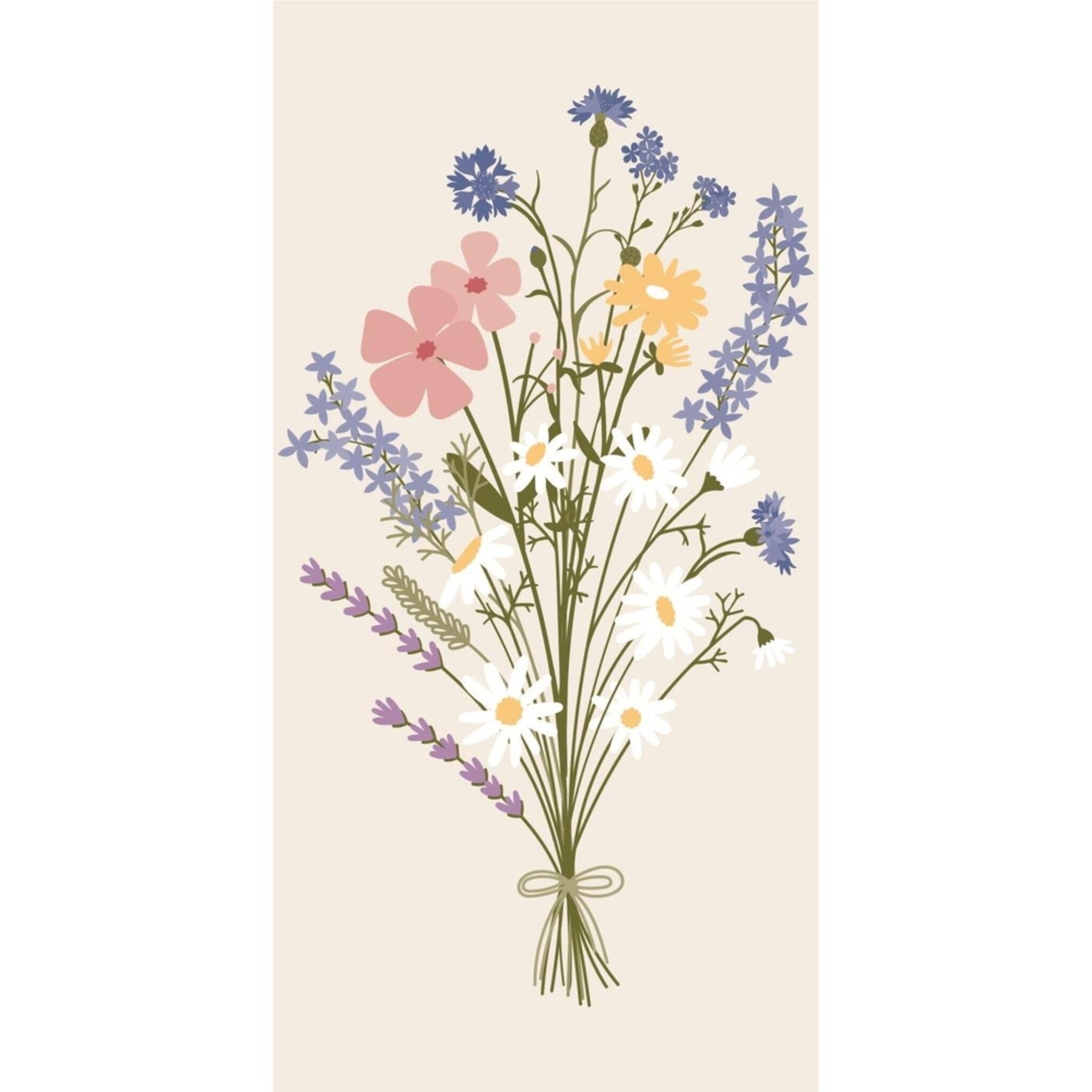 Servietten 10x20 cm Sommerstrauß, creme 