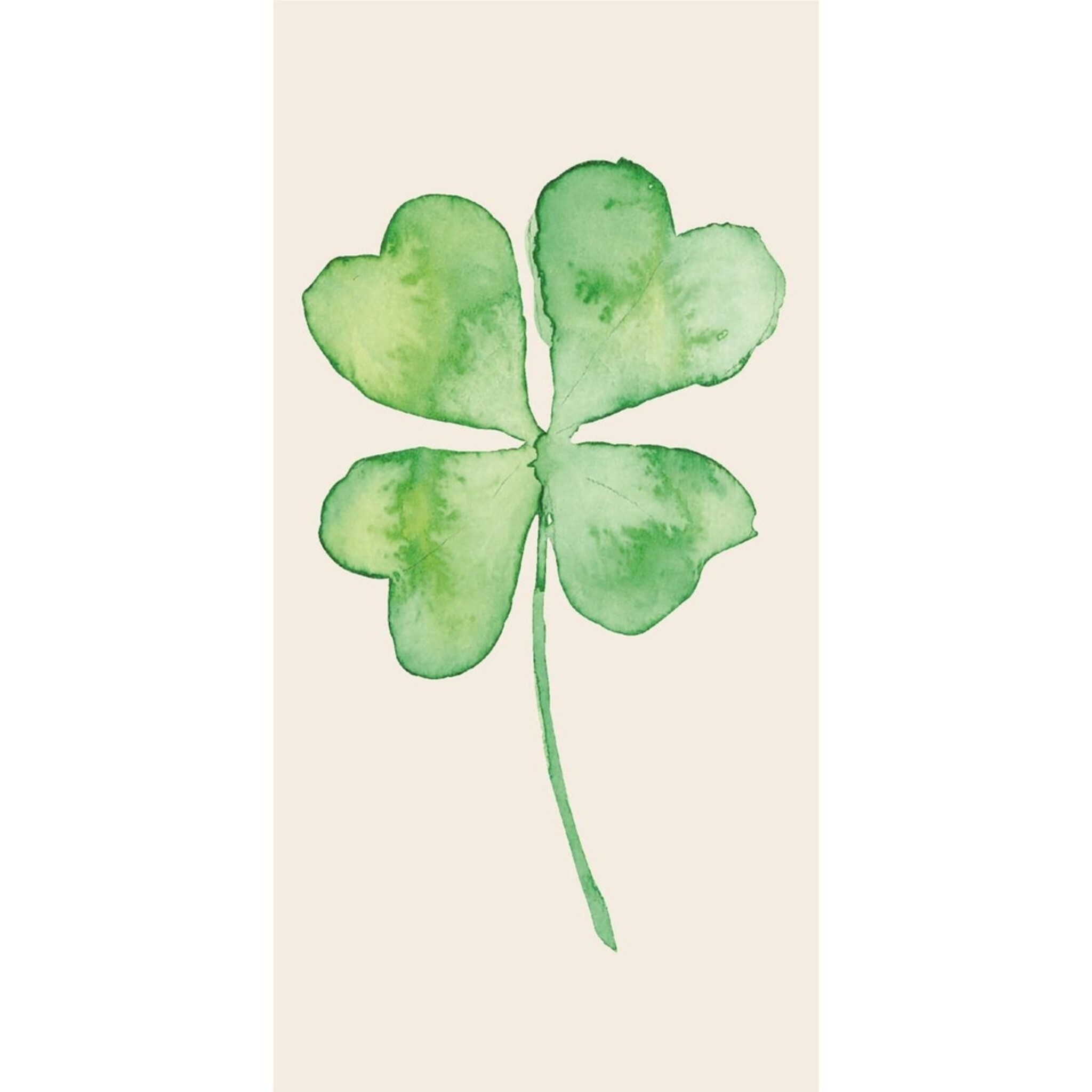 Servietten 10x20 cm vierblättriges Kleeblatt, grün 