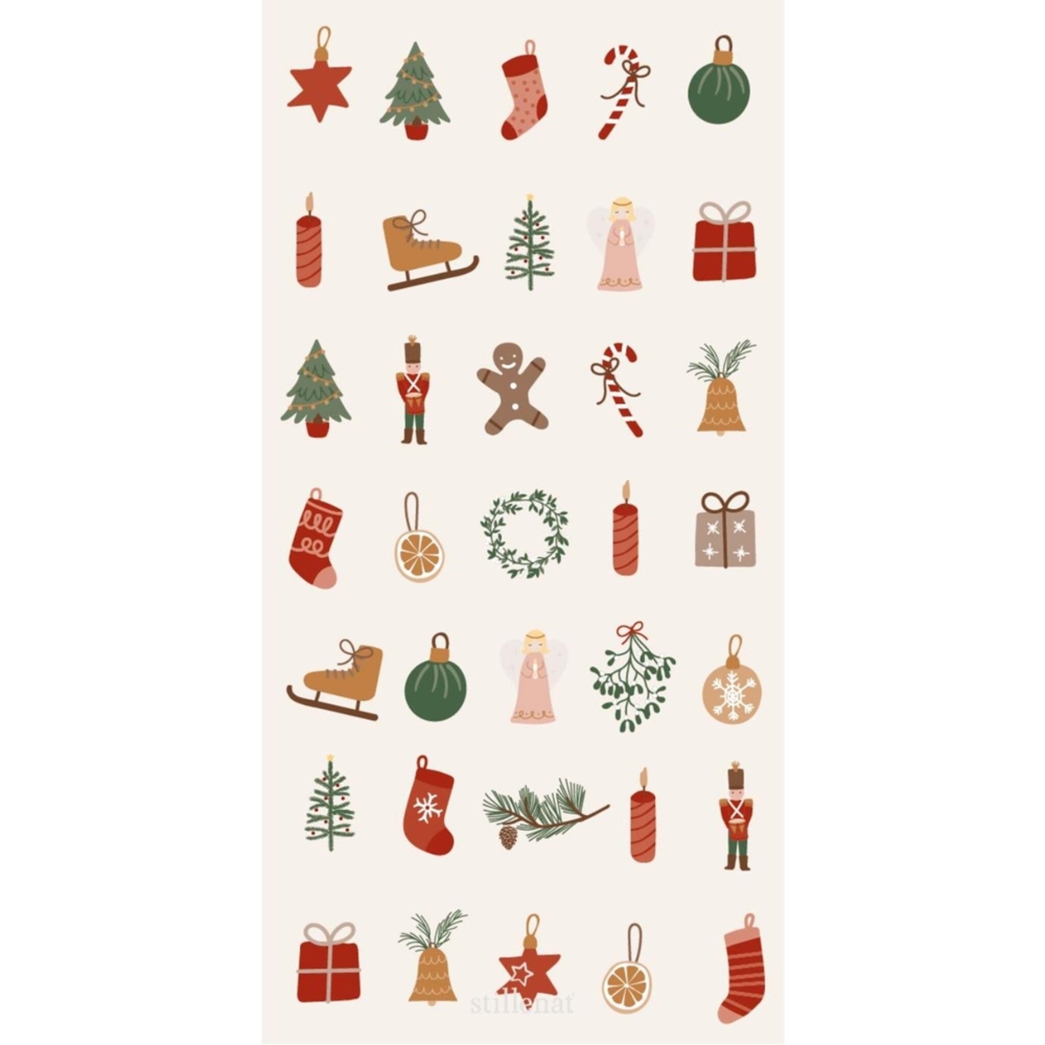 Servietten 10x20 cm Weihnachtsmotive My Nostalgic Christmas, rot 