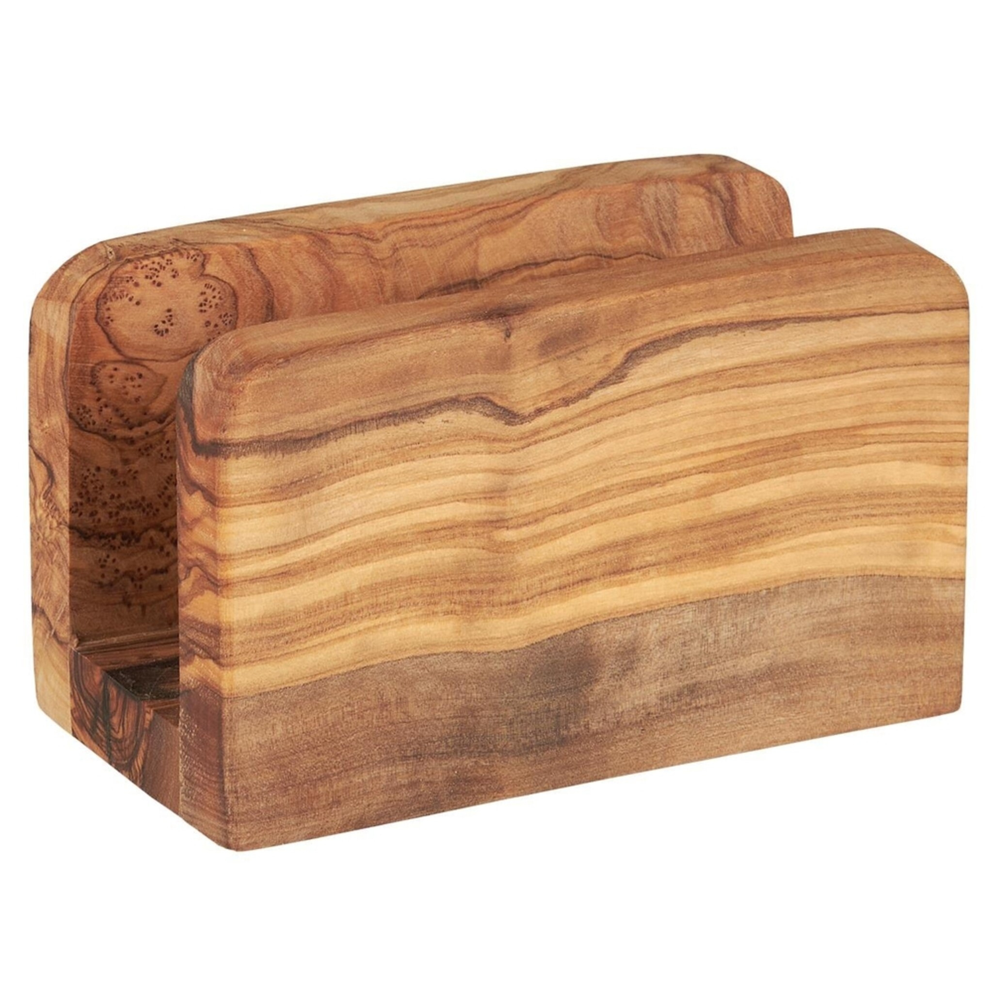 Serviettenhalter aus Olivenholz, natur 