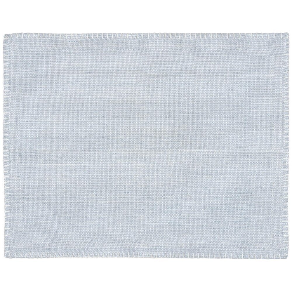 Setzgedeck mit Randnähten, staubig blau 