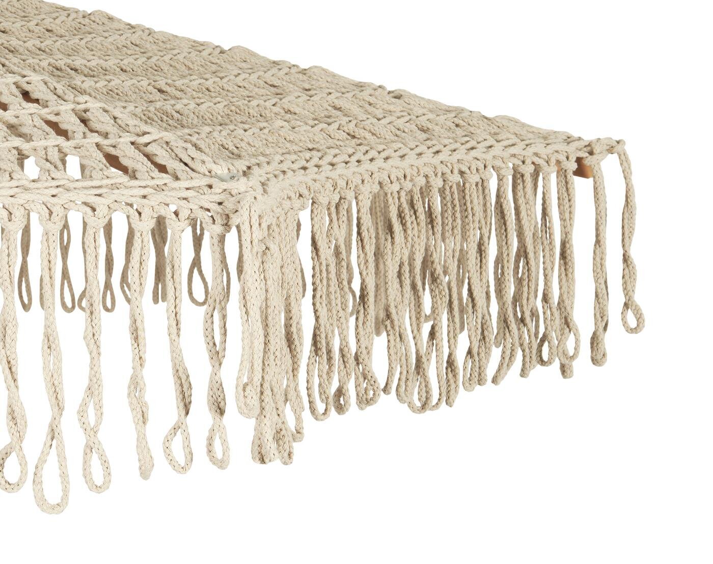 Sonnenschirm gehäkelt mit Fransen, natur 