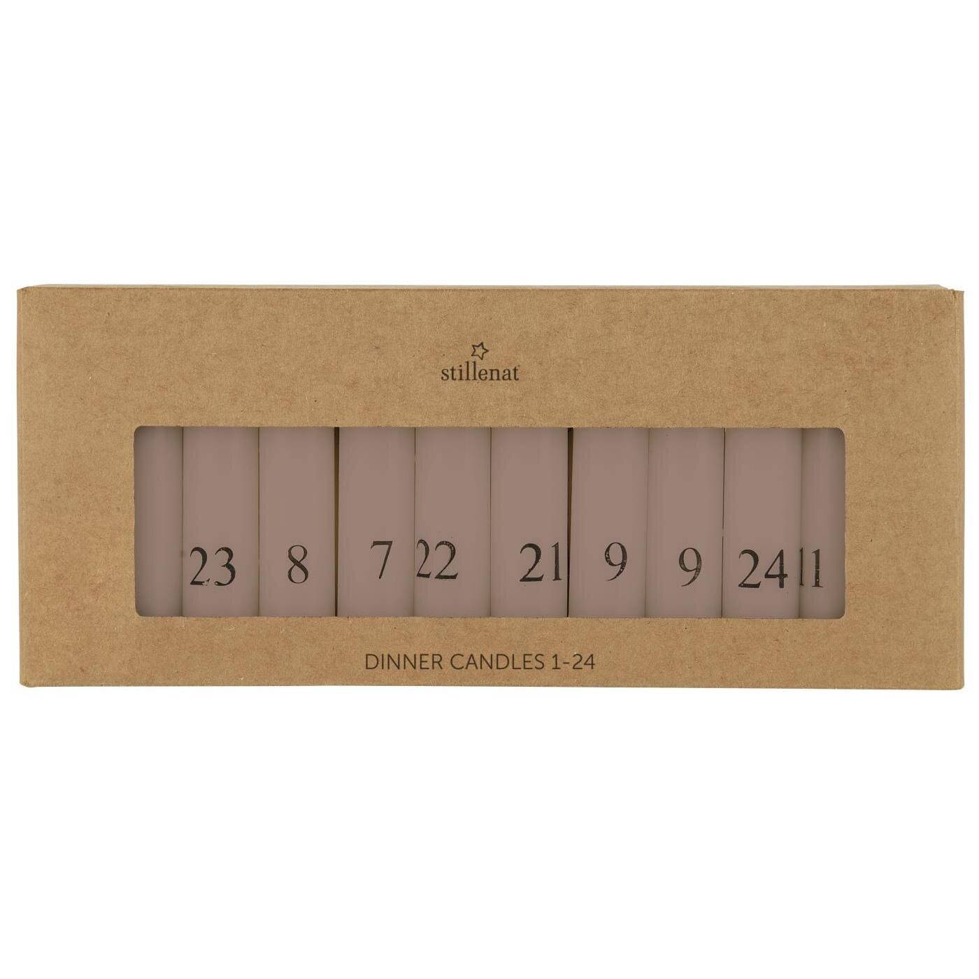 Stabkerzen 24 Zahlen, malva 