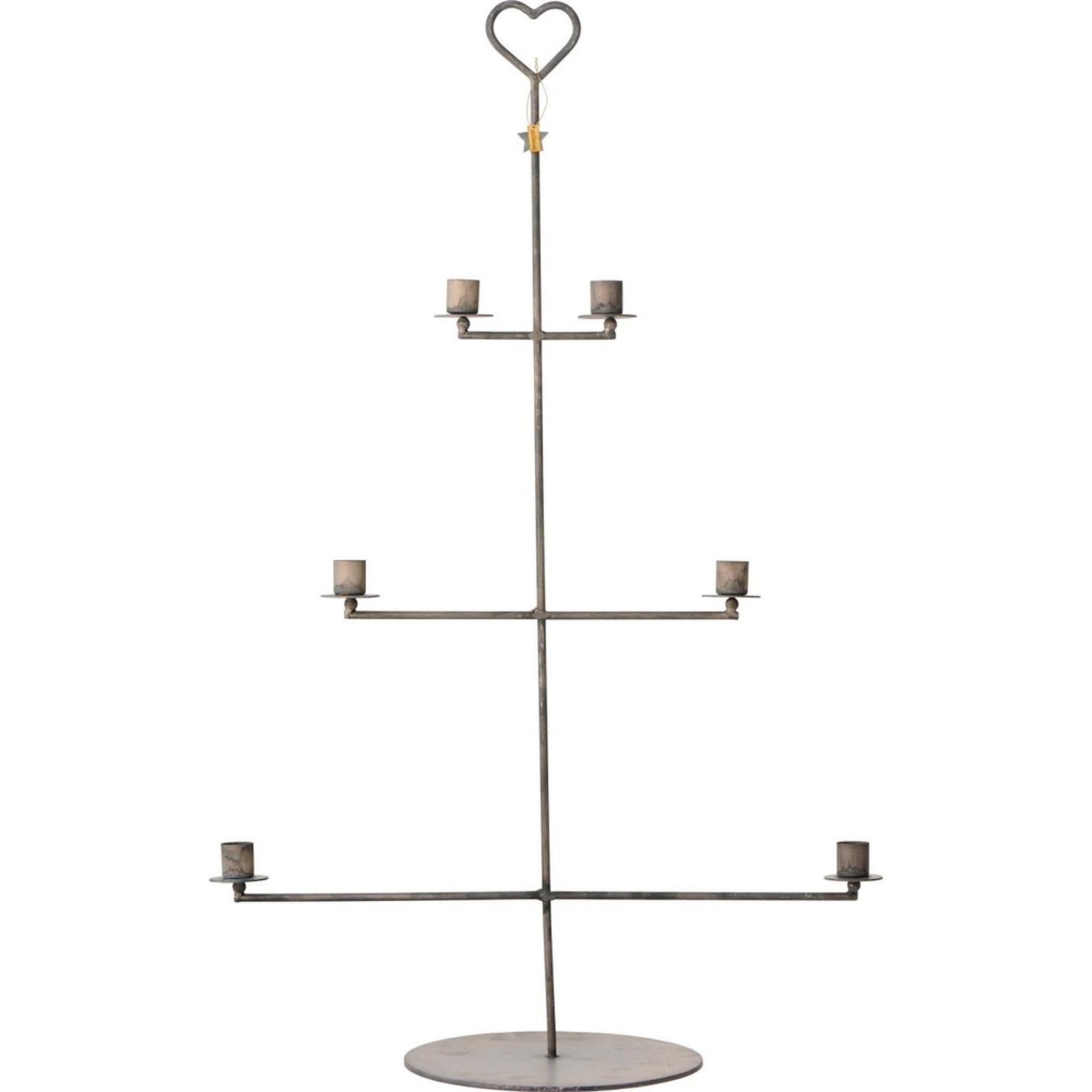 Stabkerzenhalter für 6 x 2,2 cm Kerzen Stillenat, grau 