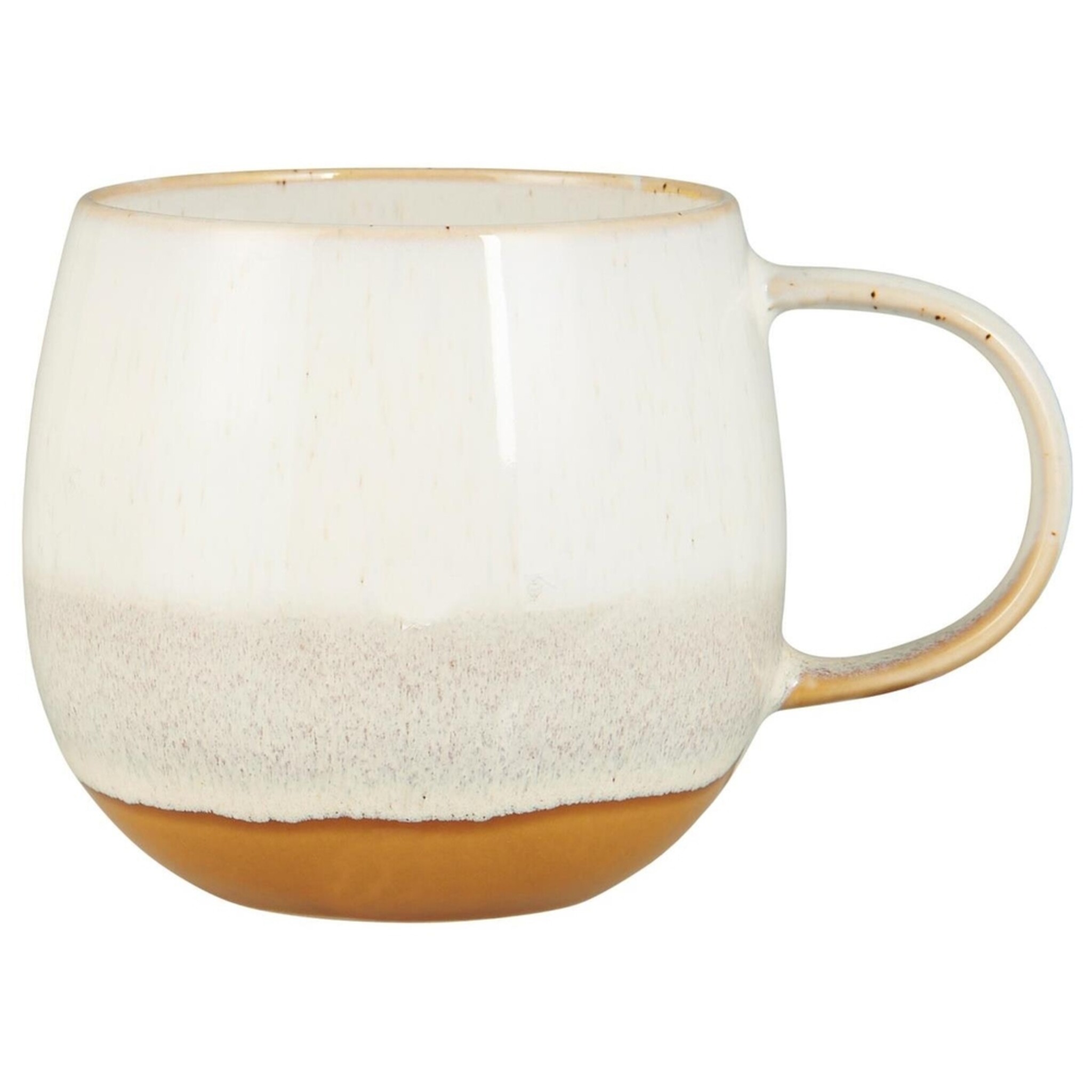 Steingut Tasse Agneta mit Muster, hellbraun 