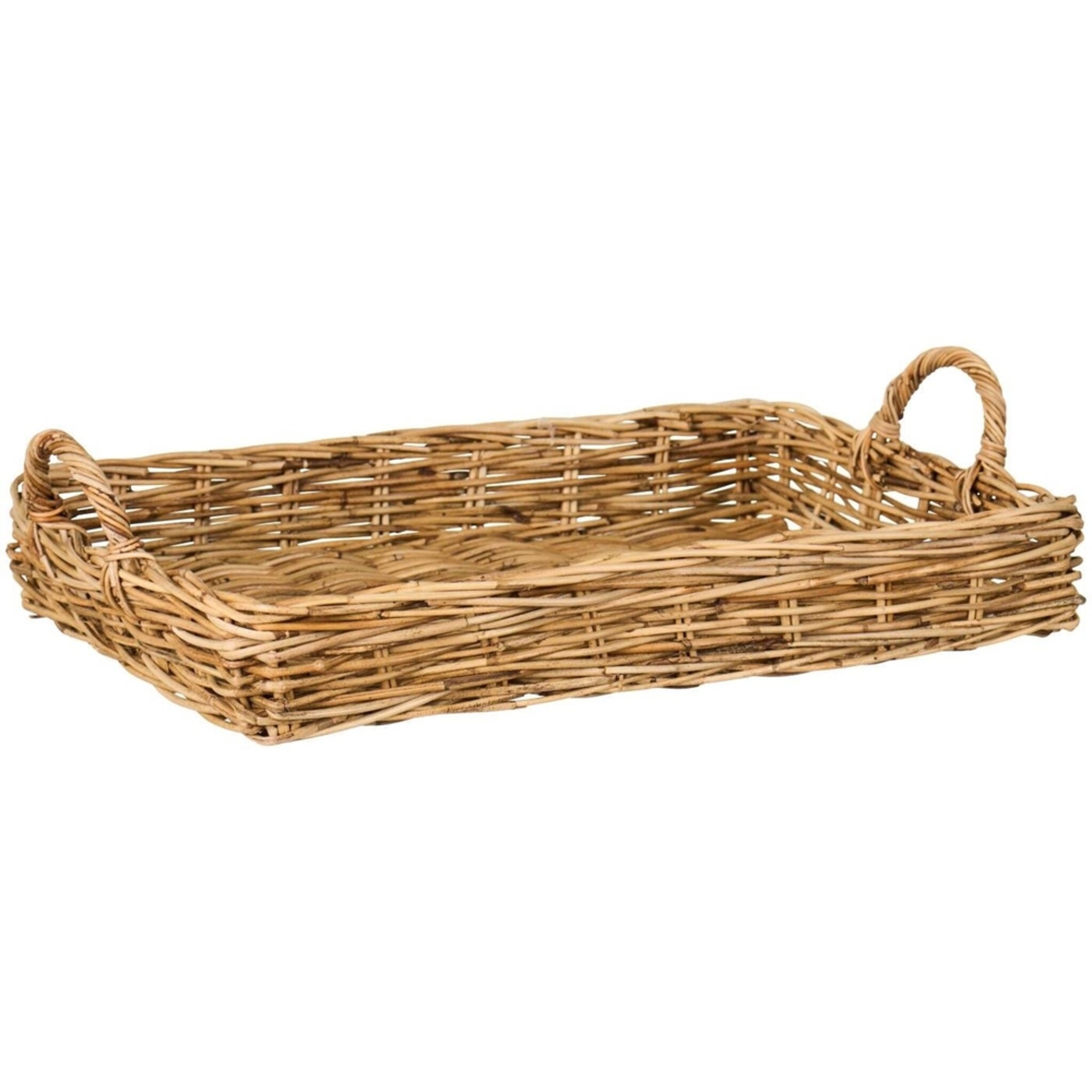Rattan-Tablett Länglich mit Henkeln, natur 