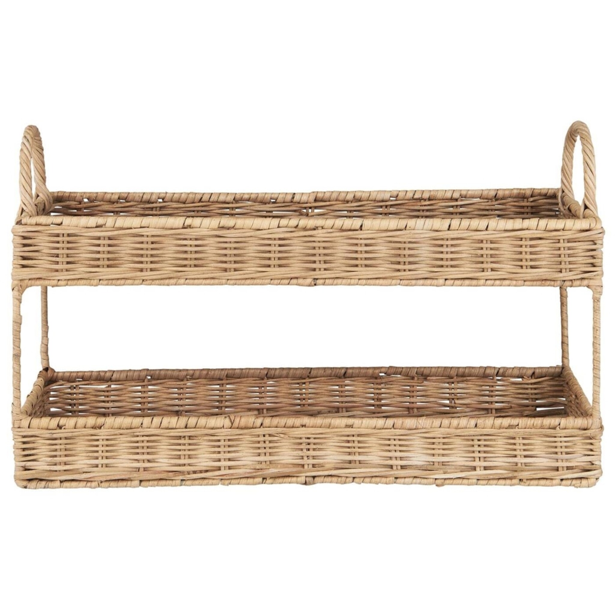 Tablett mit 2 Etagen aus Rattan, natur 