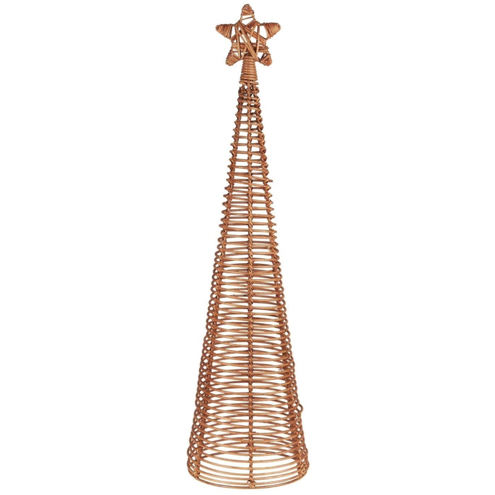 Tannenbaum aus Rattan mit Stern, braun Höhe 78, Ø 20 cm