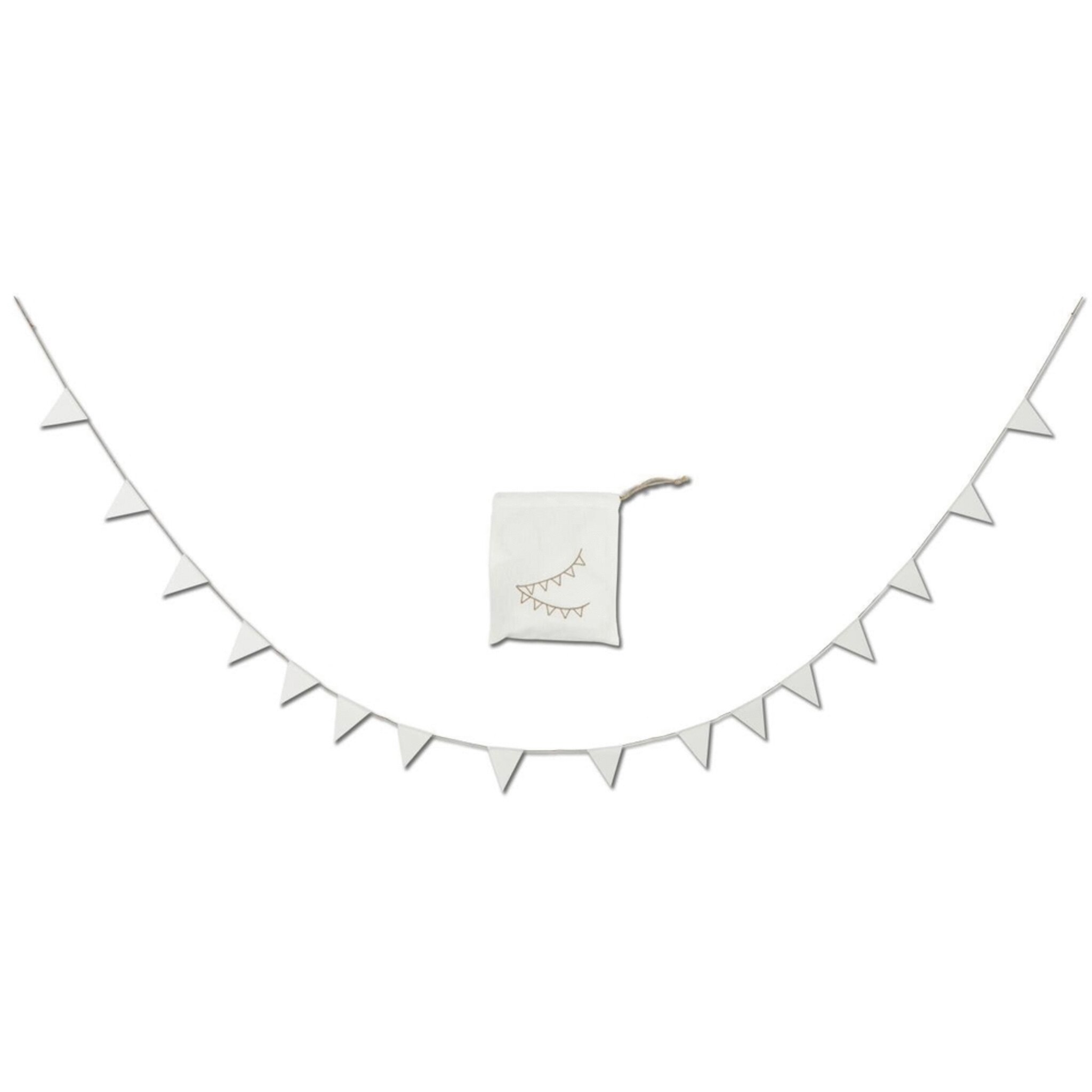 Tasche mit Fahnengirlande 15 Fahnen, weiss