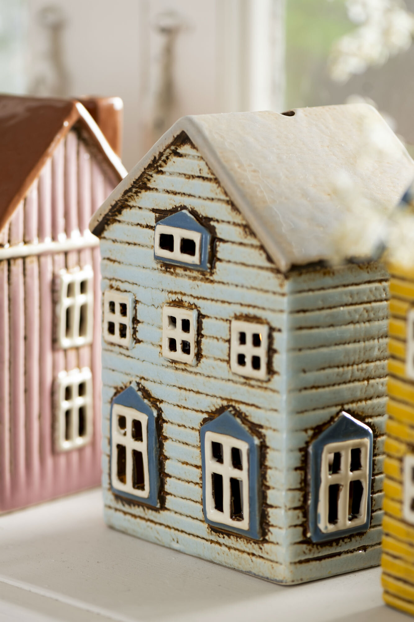 Teelichthaus Thorshavn hellblau, hellblau 