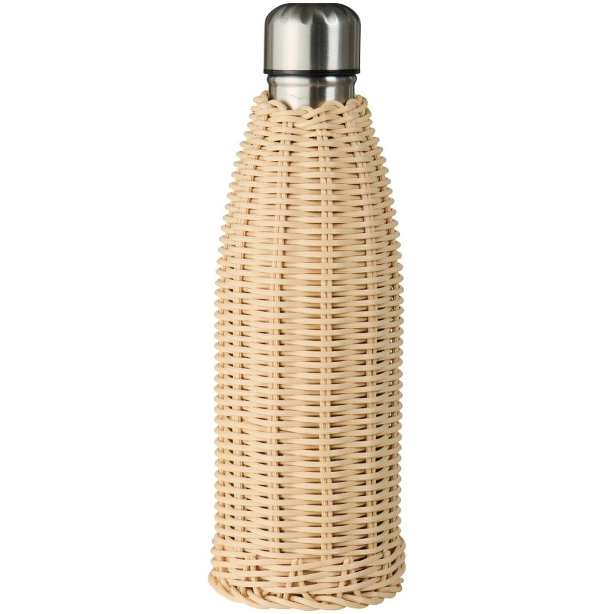 Thermosflasche mit handgeflochtenem Polyrattan, natur 