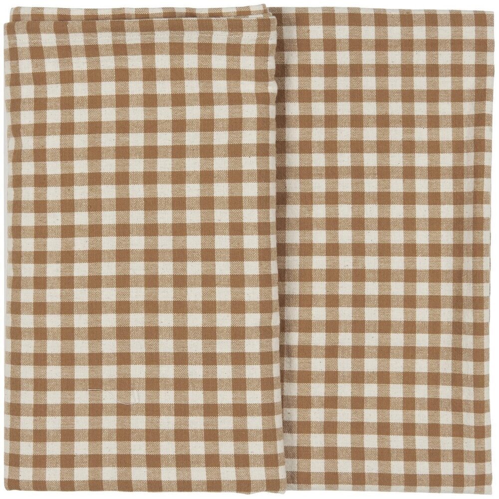 Tischdecke aus Baumwolle Sebastian braun kariert, braun 