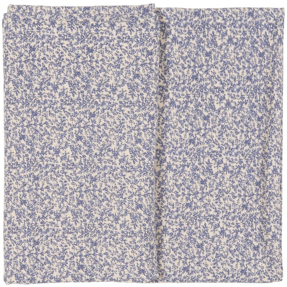 Tischdecke Leonora mit blauen Blumenranken, blau 